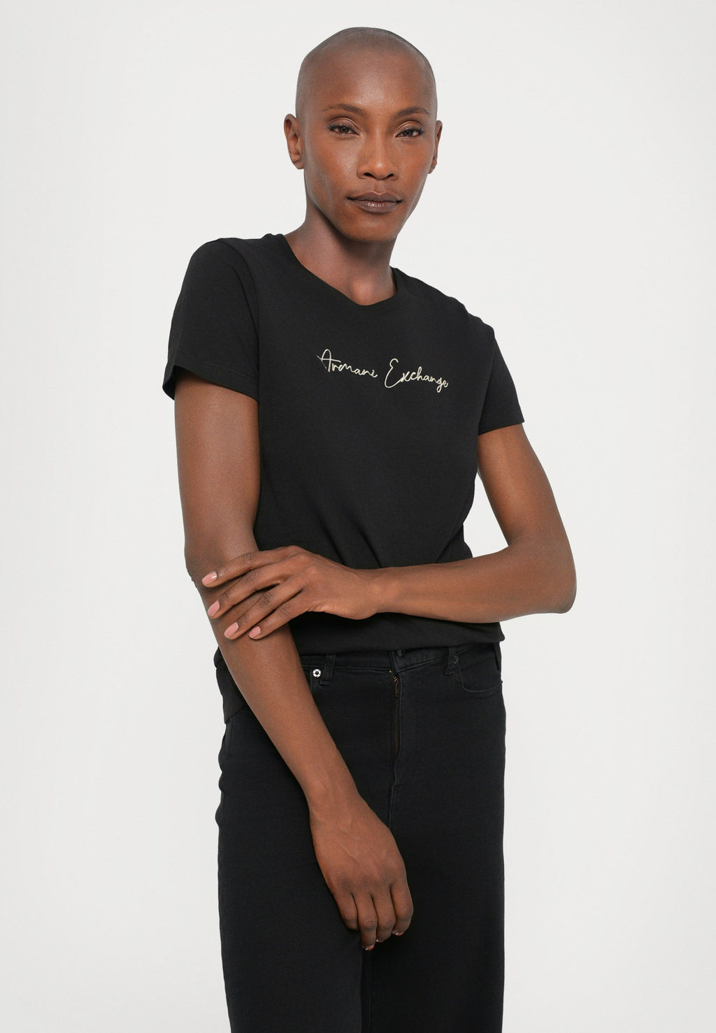 Print T-shirt - black/gold-coloured