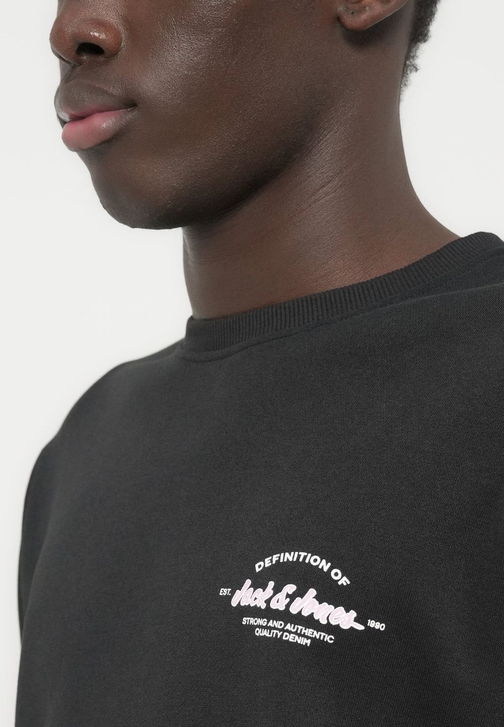 JJBRANDON CREW NECK 2 PACK MP - Sweatshirt - black/white melange