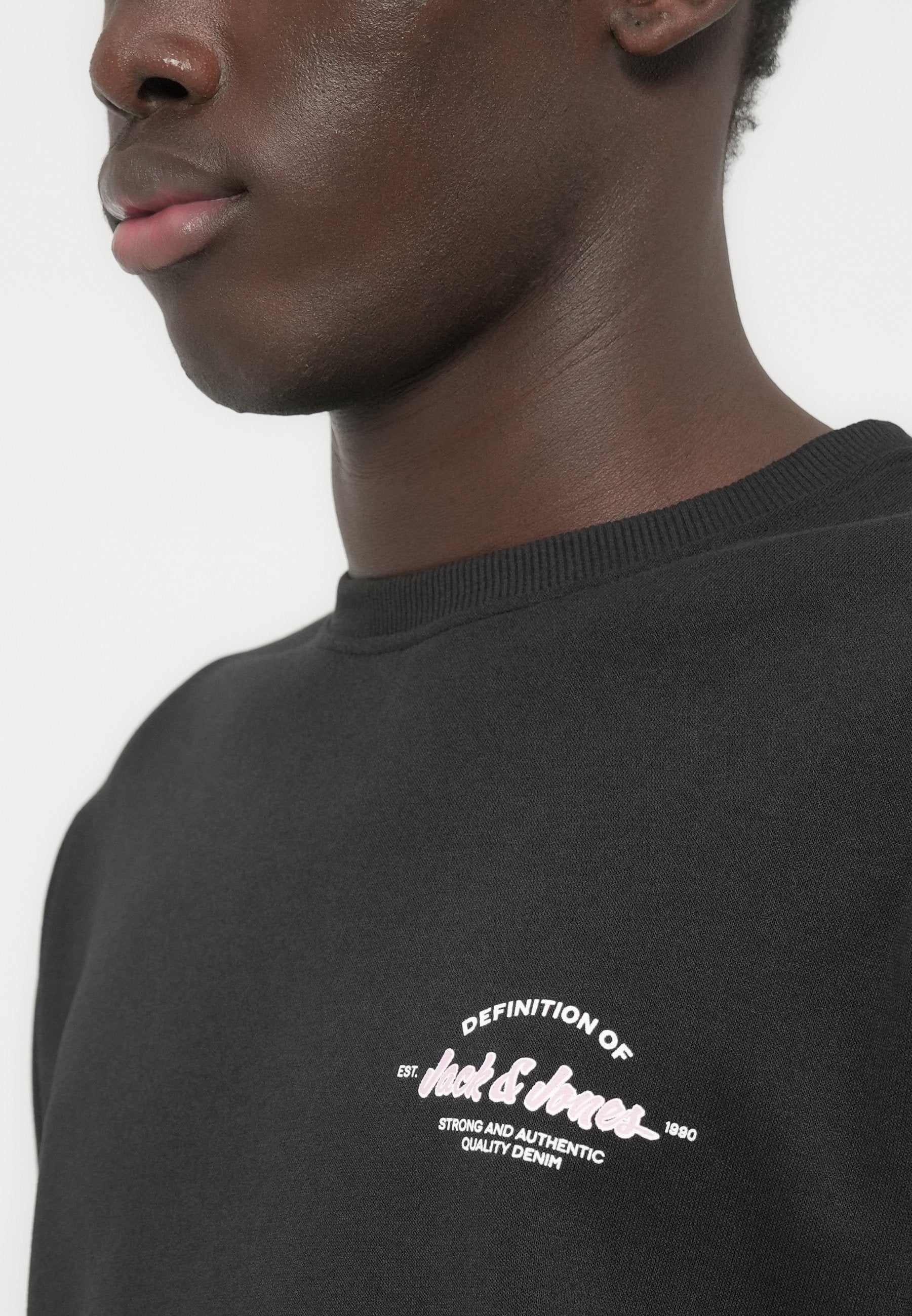 JJBRANDON CREW NECK 2 PACK MP - Sweatshirt - black/white melange