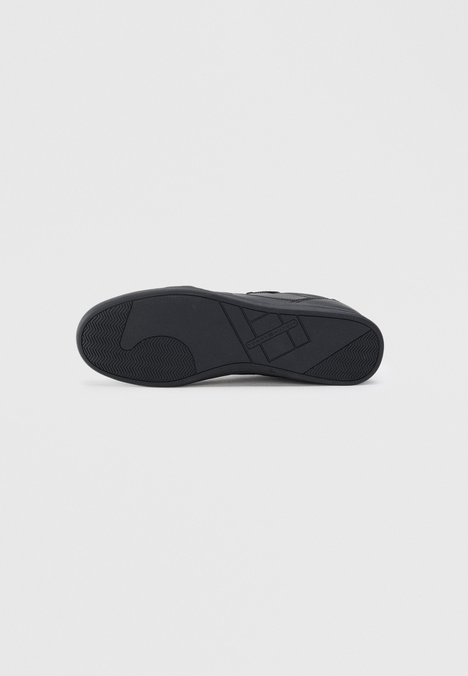DEBOSSED LOGO CUPSOLE TRAINERS WITH LEATHER - Trainers - black