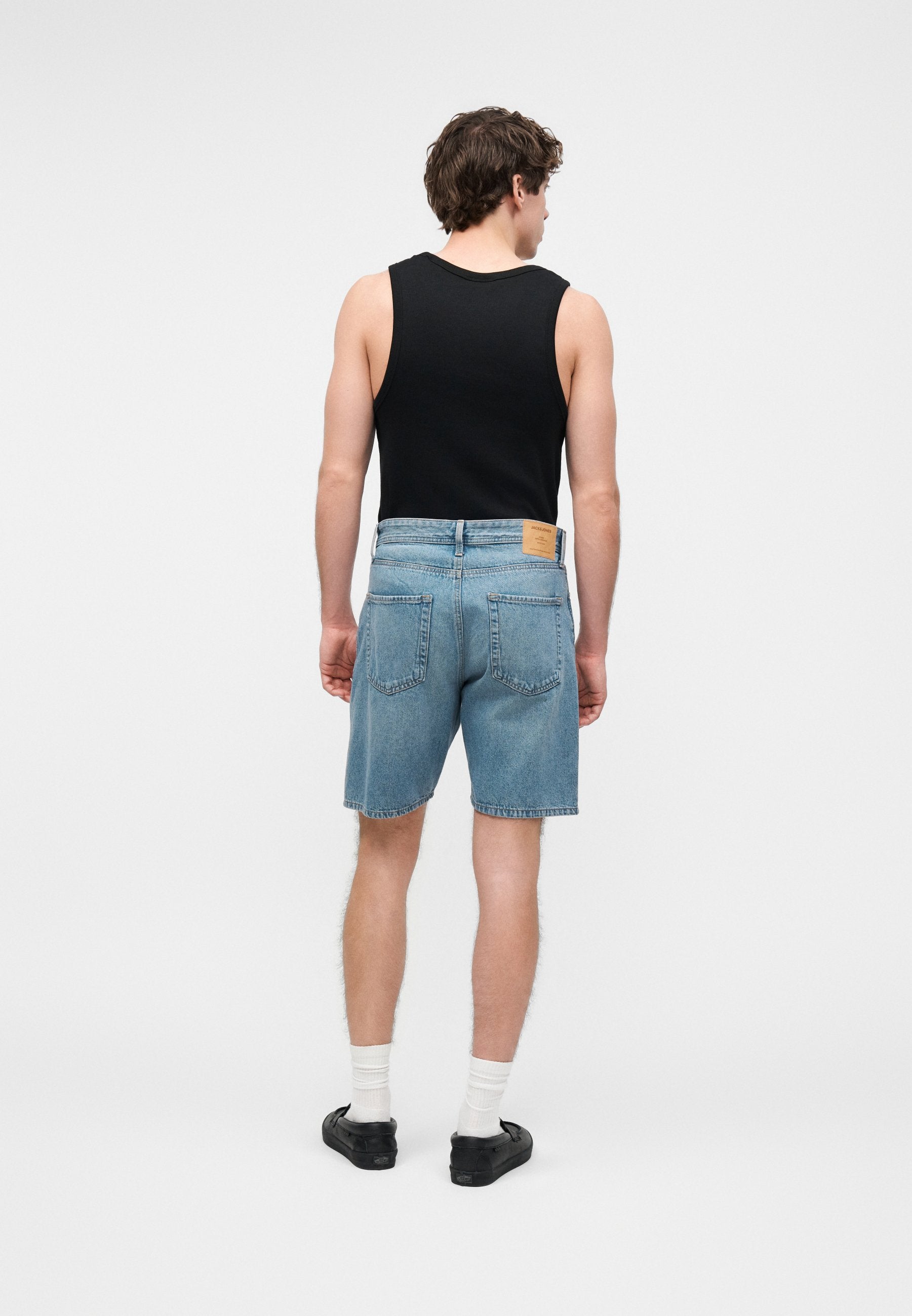 JJITONY JJORIGINAL 2 PACK - Denim shorts - blue denim/black denim