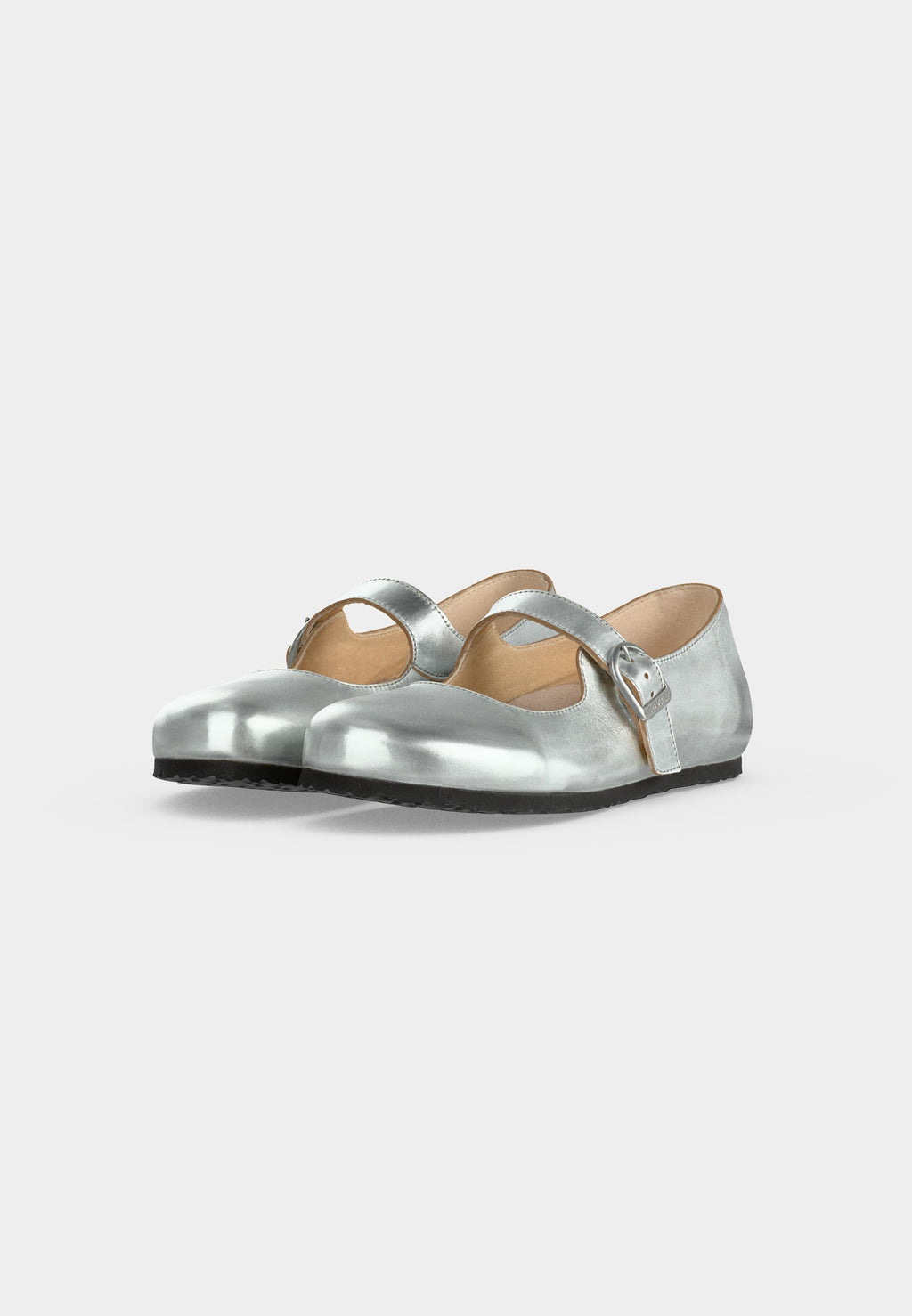 SANTA CLARITA LENA - Ankle strap ballet pumps - silver-coloured