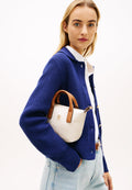 TH MONOGRAM CROSSBODY TOTE BAG - Handbag - soft cream
