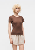 POINTELLE CREW - Basic T-shirt - amber wood