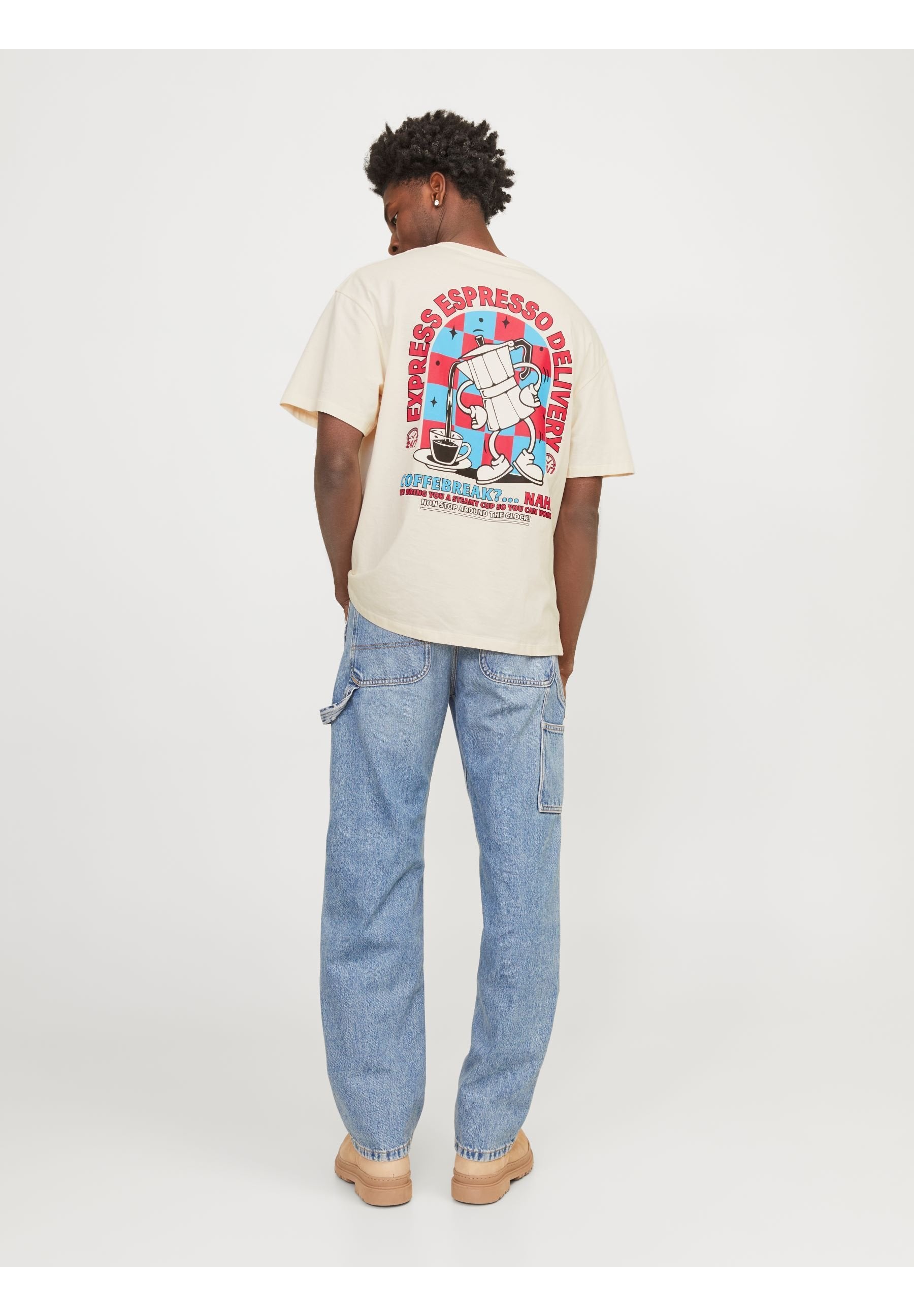 JORTOAST TEE CREW NECK - Print T-shirt - buttercream
