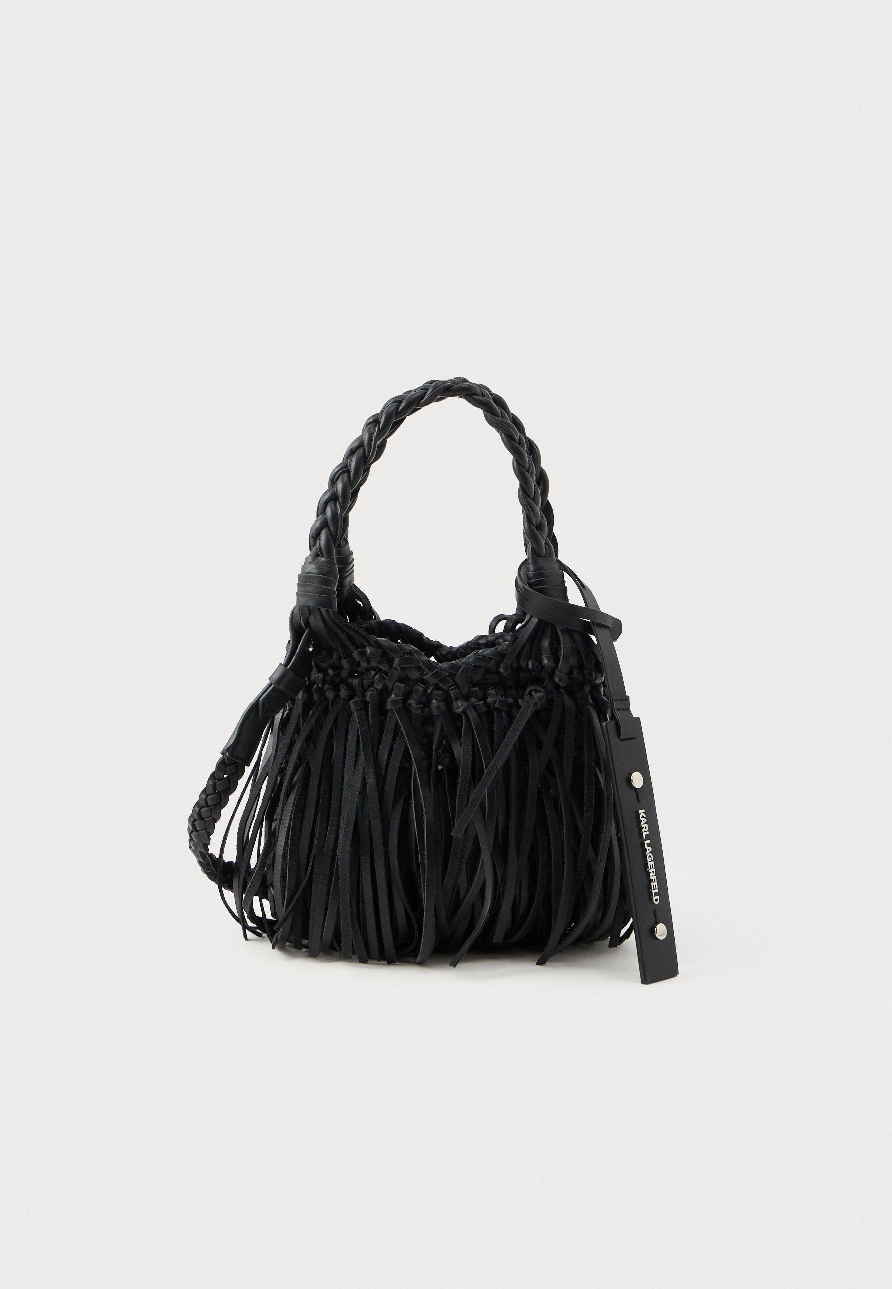 WEAVE TOTE FRINGES - Handbag - black