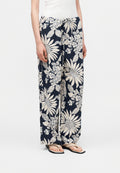 WIDE LEG PRINT - Trousers - military blue