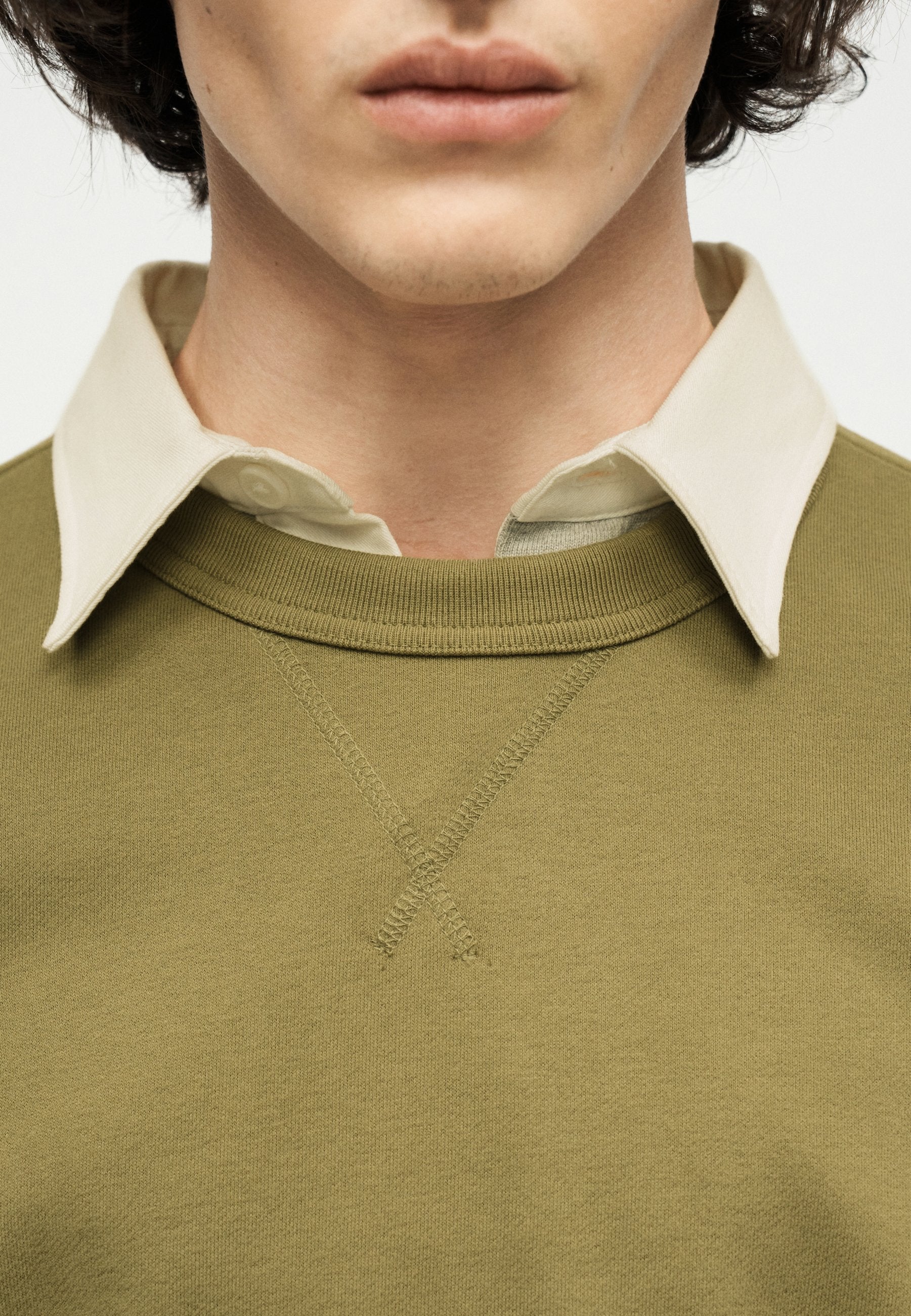 BOXY CREW - Sweatshirt - temporal olive