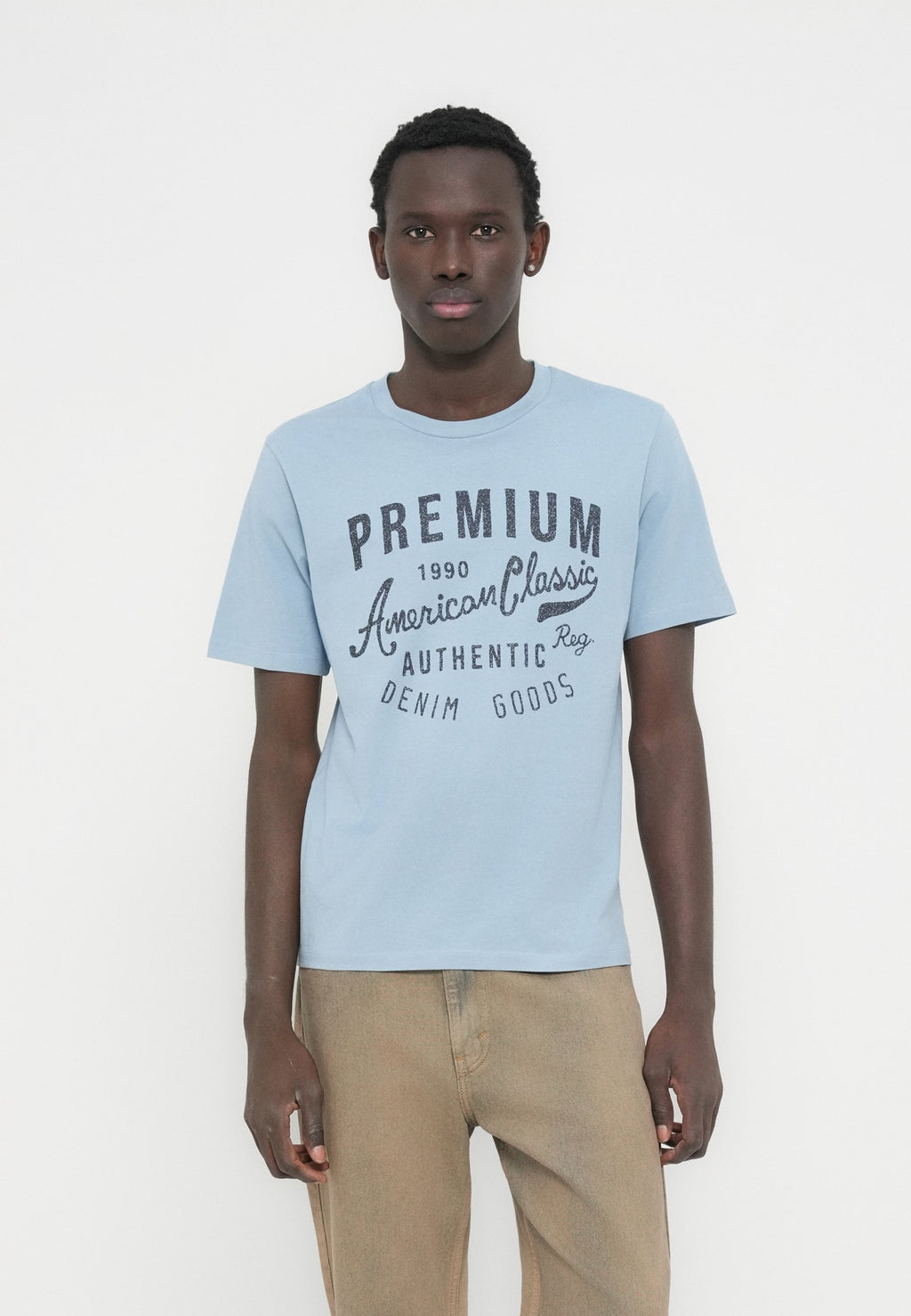 JPRBLUALEX TEE - Print T-shirt - ashley blue