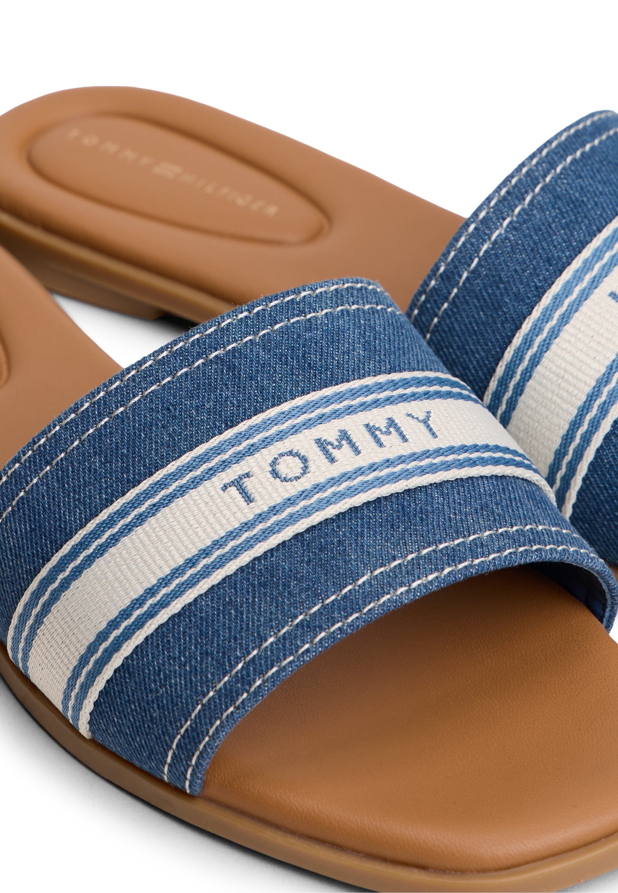 CANVAS DENIM WEBBING STRAP MULES - Mules - blue denim