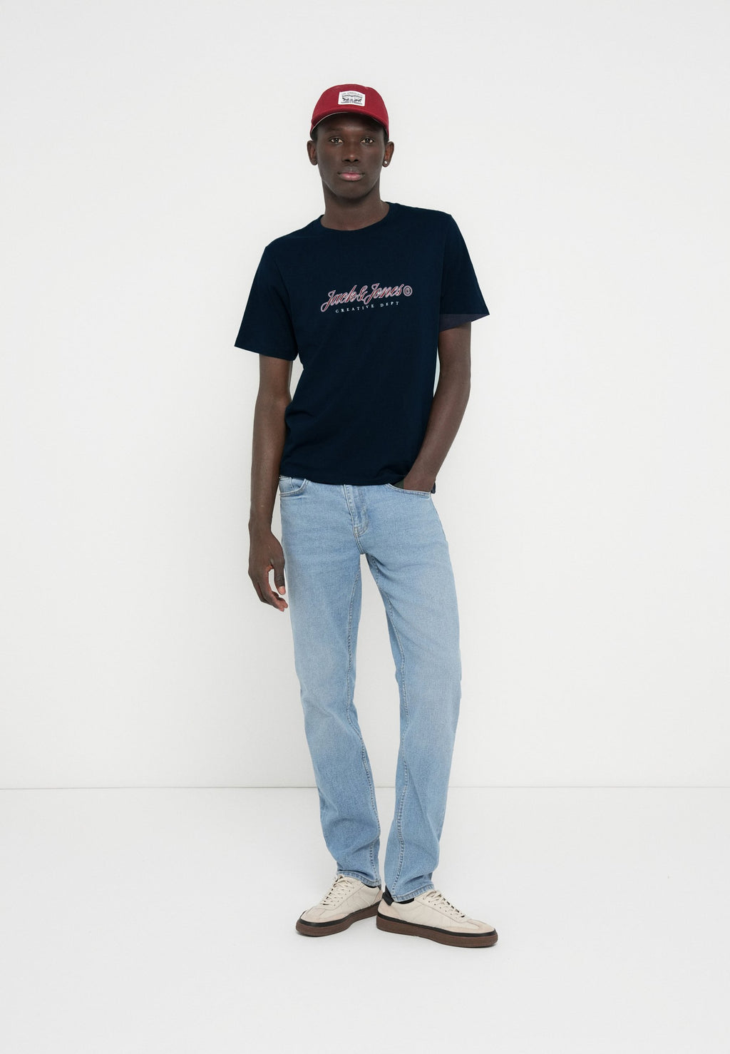 JORMONTAUK TYPE FRONT TEE - Print T-shirt - sky captain