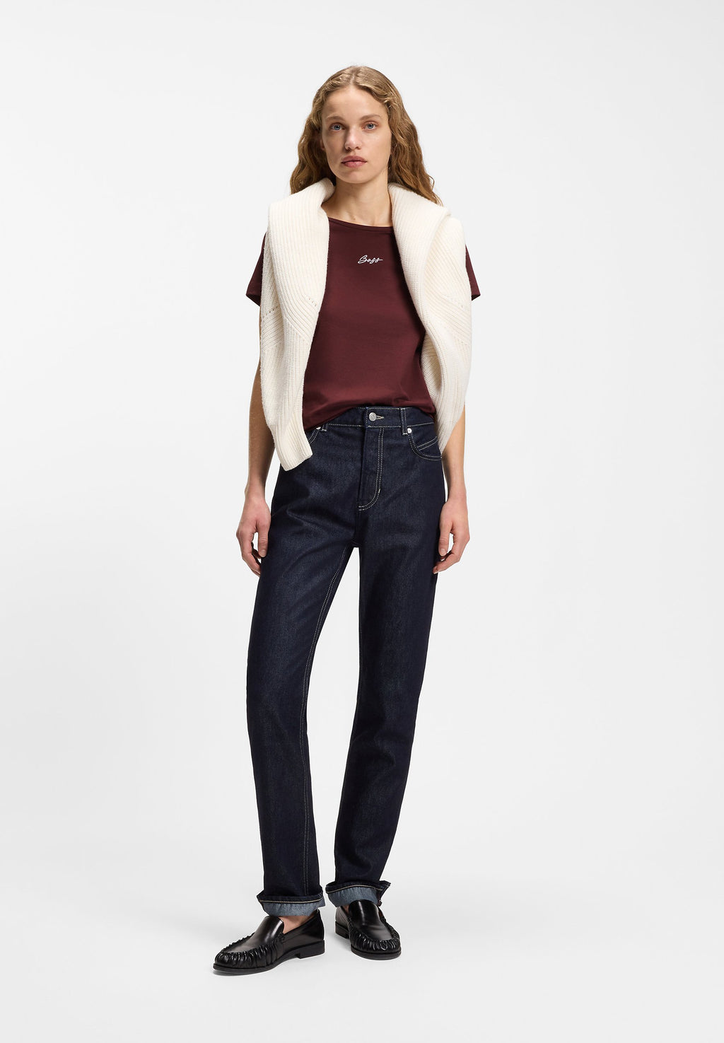 ELOVE EMBRO - Basic T-shirt - dark brown
