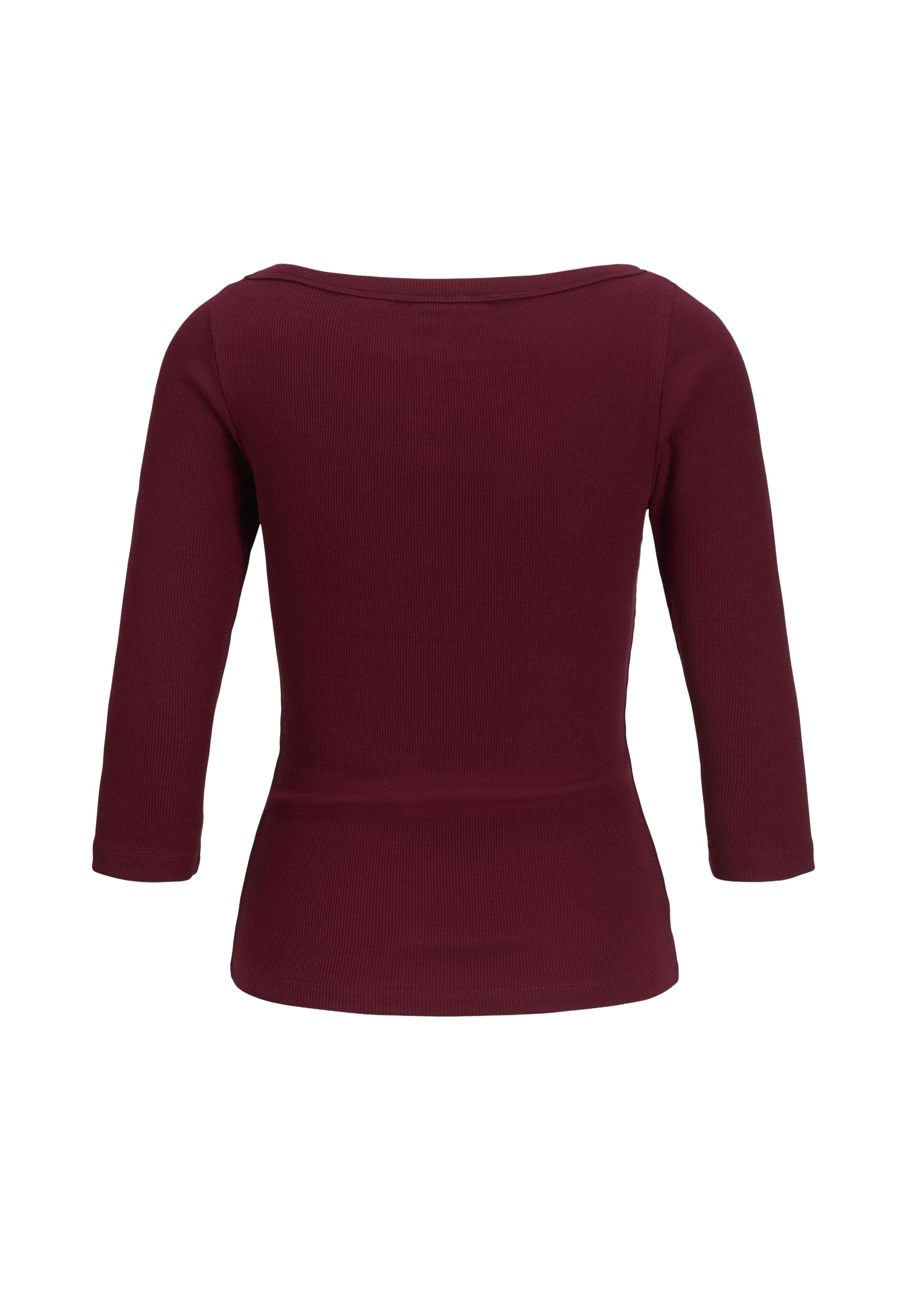 JXFIFI STR 3/4 BOATNECK TOP JRS NOOS - Haut à manches longues - cabernet