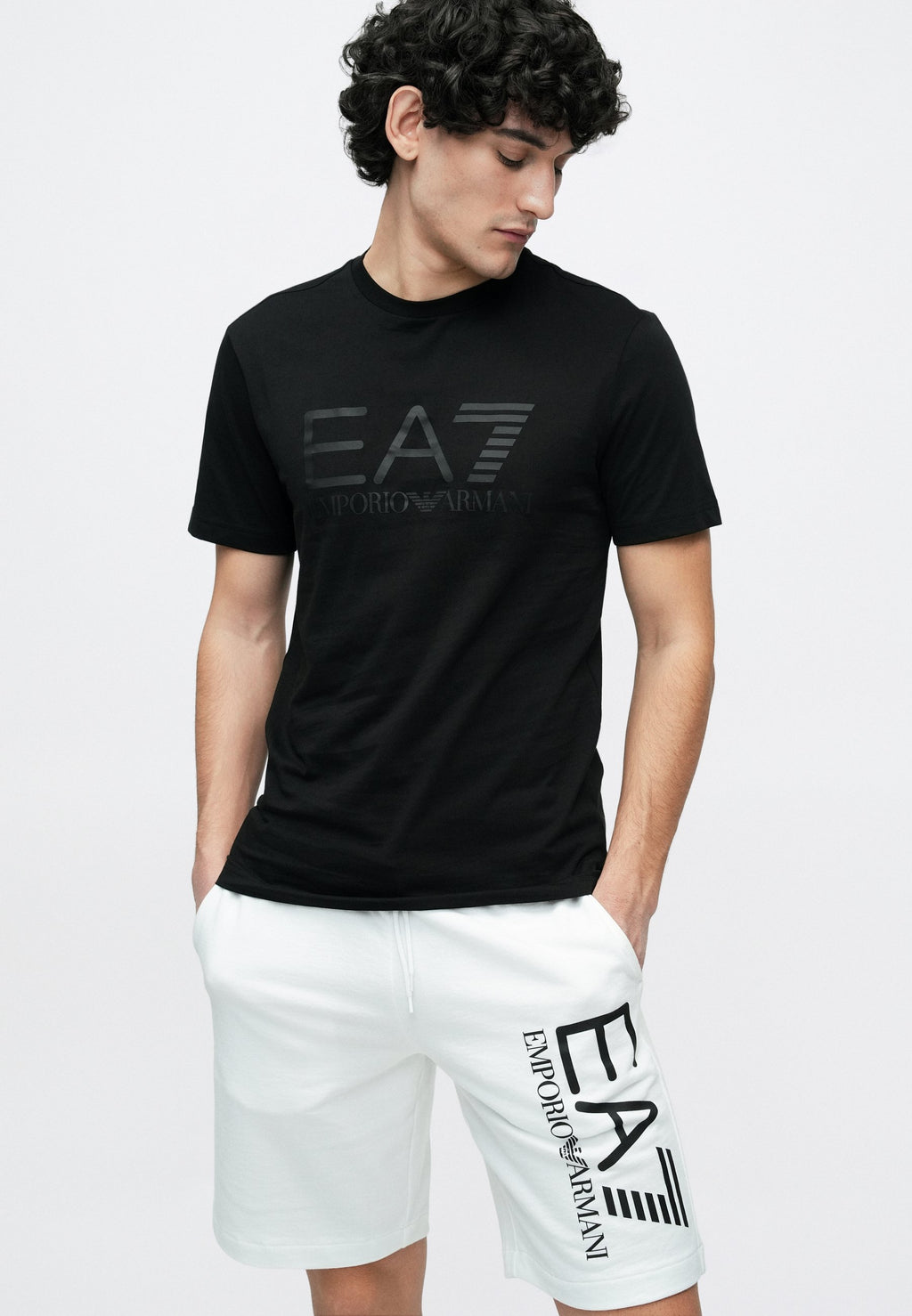 UNISEX TRAIN CORE ID M BIG LOGO TEE SS CO CC - Print T-shirt - black