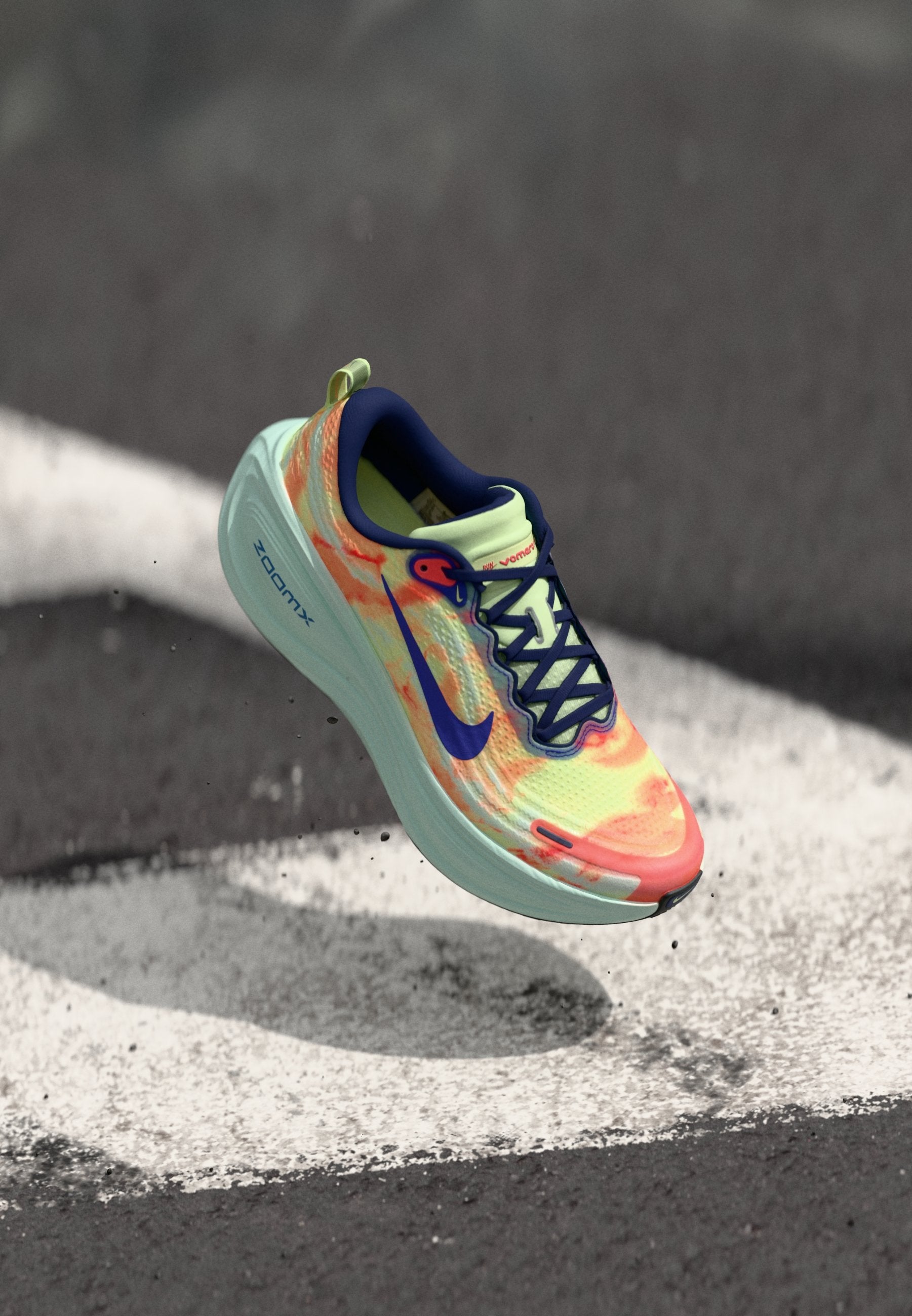 VOMERO PLUS - Road running shoes - barely volt/indigo burst/hot lava/blue void/barely green/anthracite