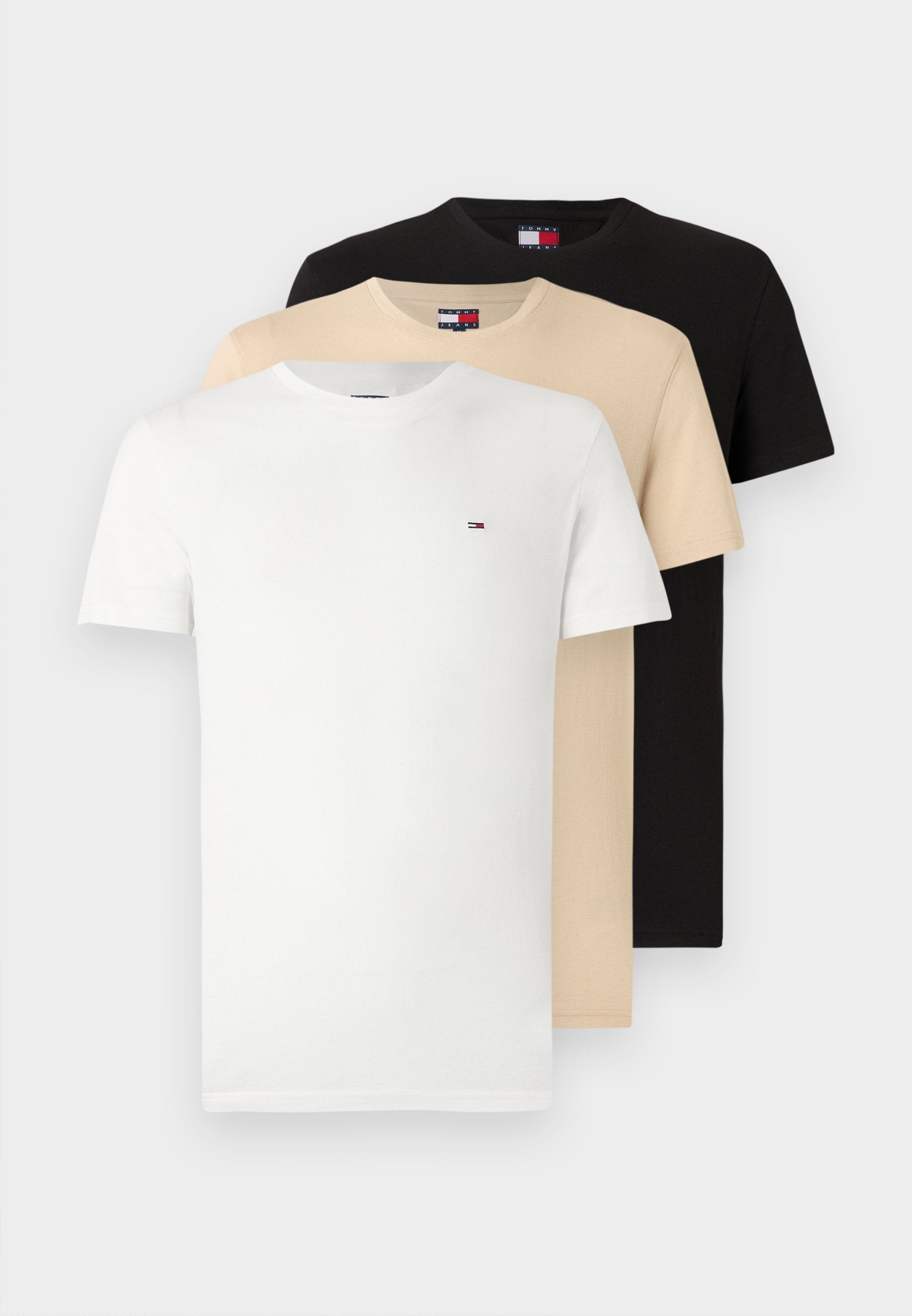 SLIM TEE  - Basic T-shirt - black/gulf sand/ecru