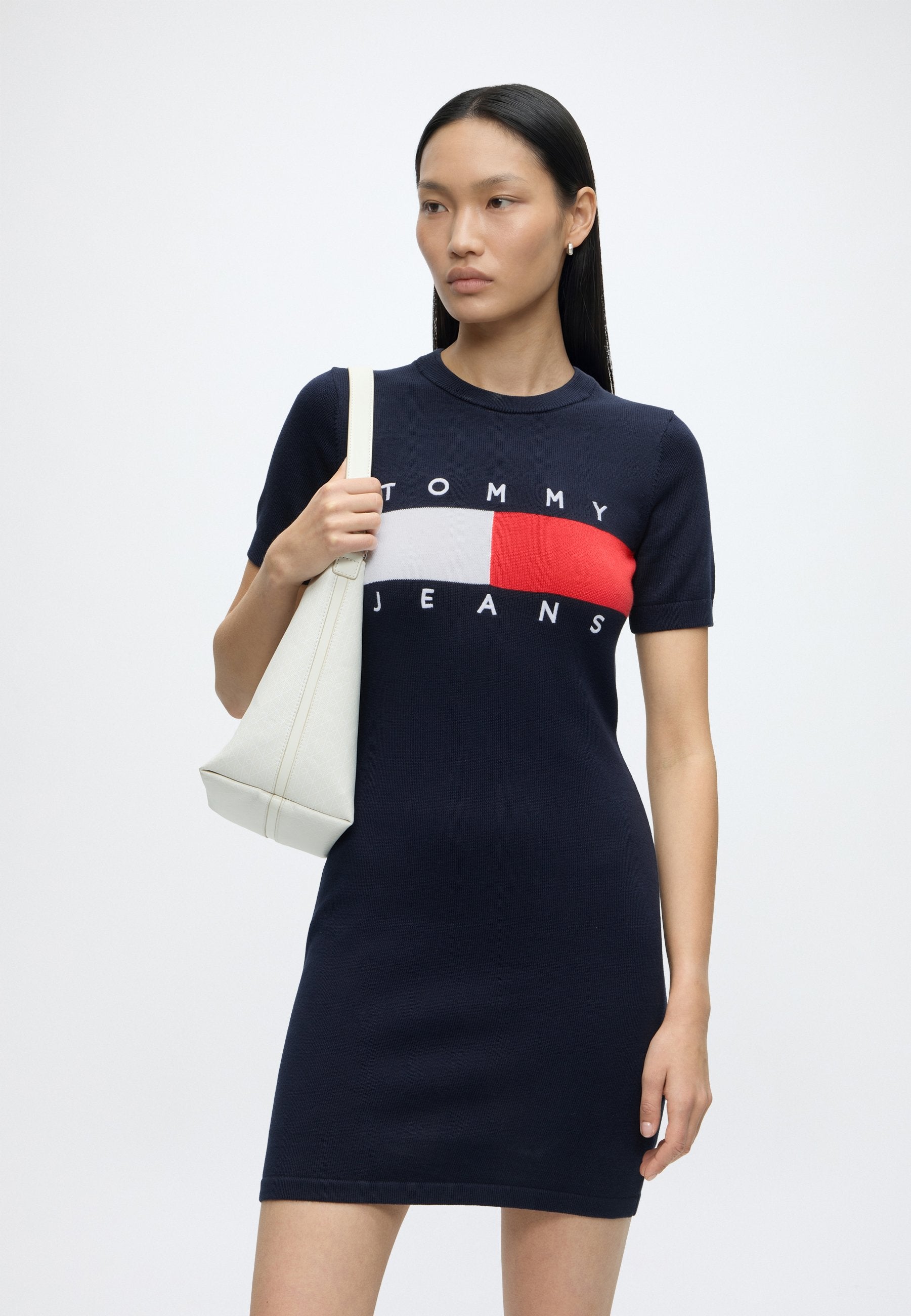 FLAG SWEATER DRESS - T-Shirt Dress - dark night navy