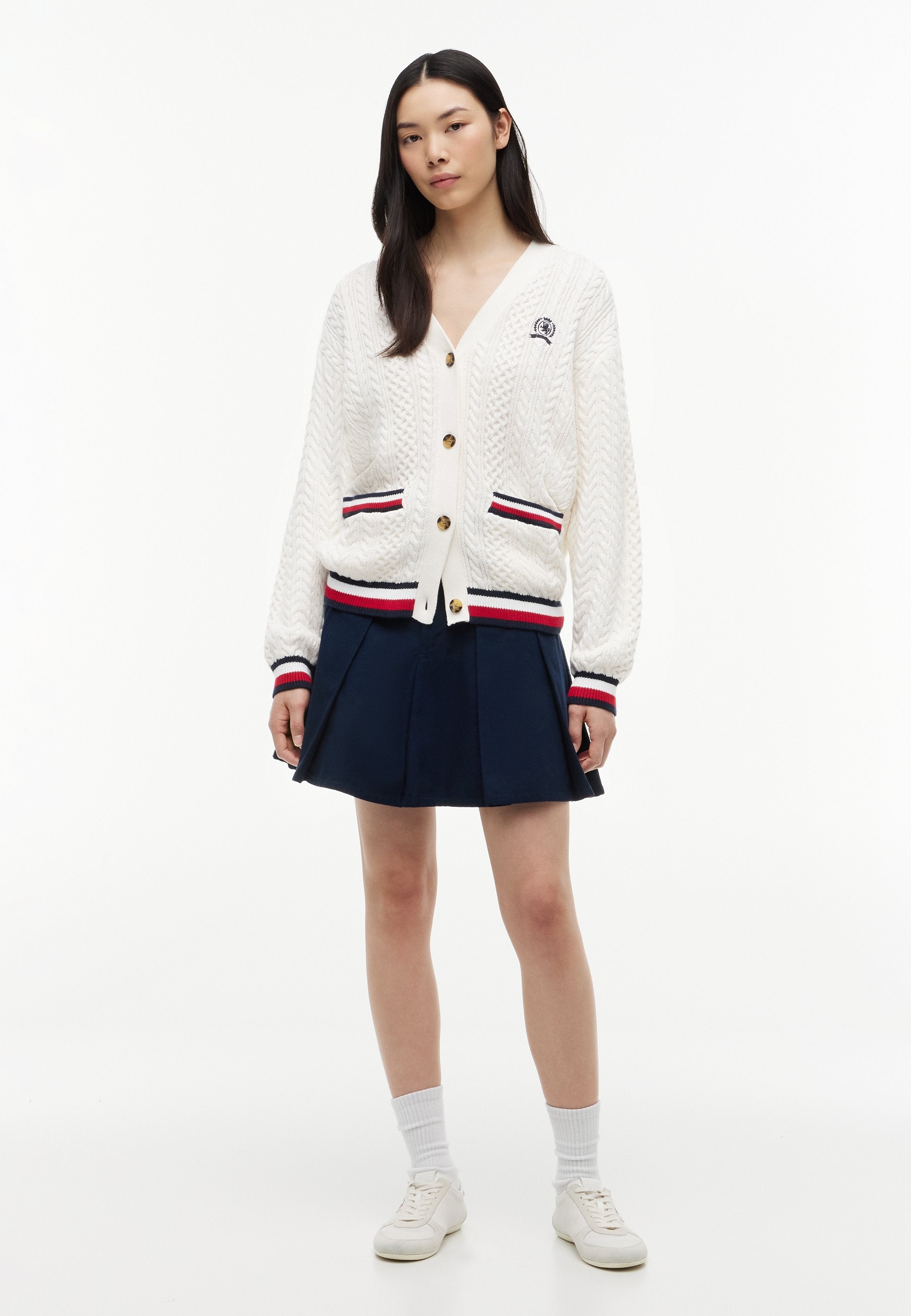 TIPPING CARDIGAN - Cardigan - ancient white