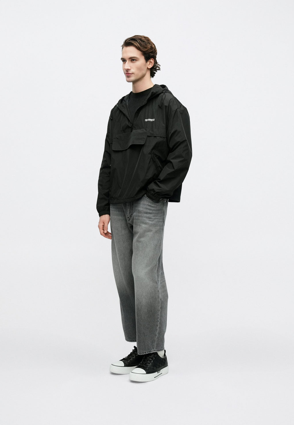 HOODED - Summer jacket - black
