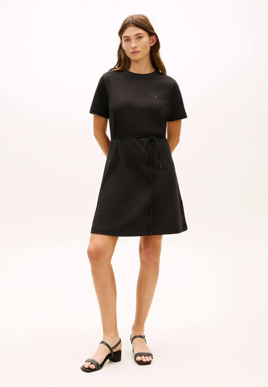 INTERLOCK KNIT MINI T-SHIRT DRESS - Jersey dress - black