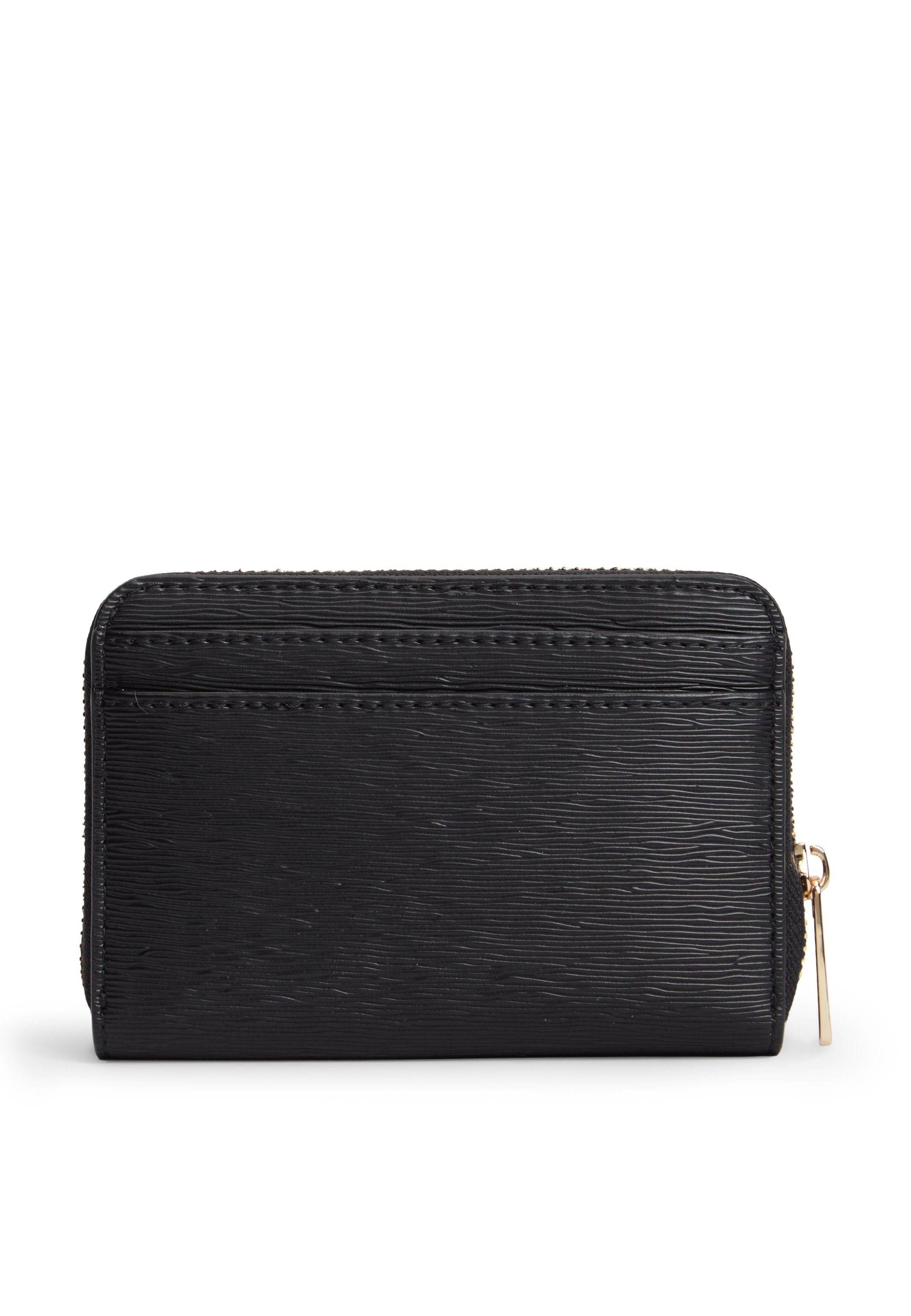 METALLIC LOGO ZIP-AROUND TEXTURED WALLET - Wallet - black