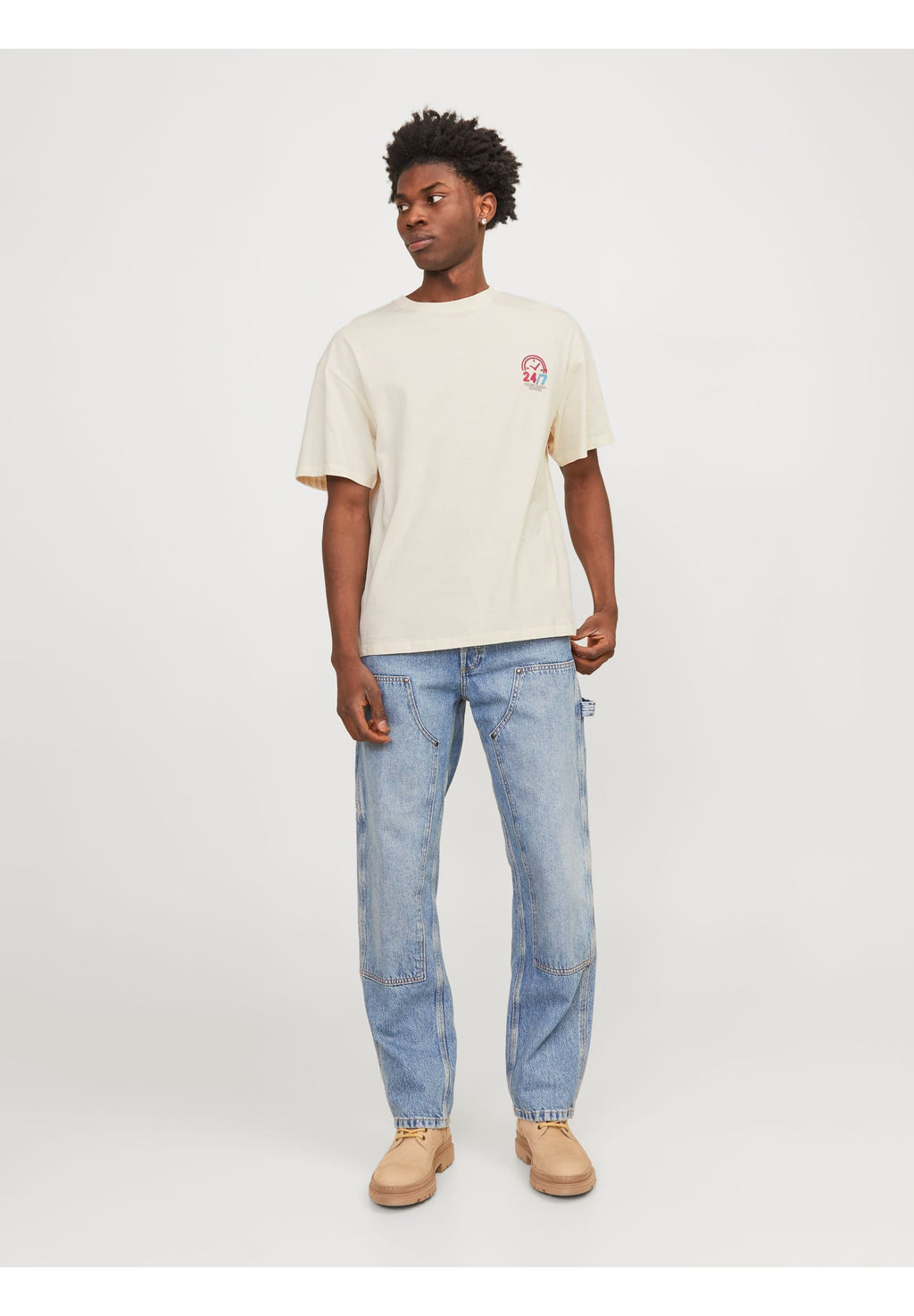 JORTOAST TEE CREW NECK - Print T-shirt - buttercream