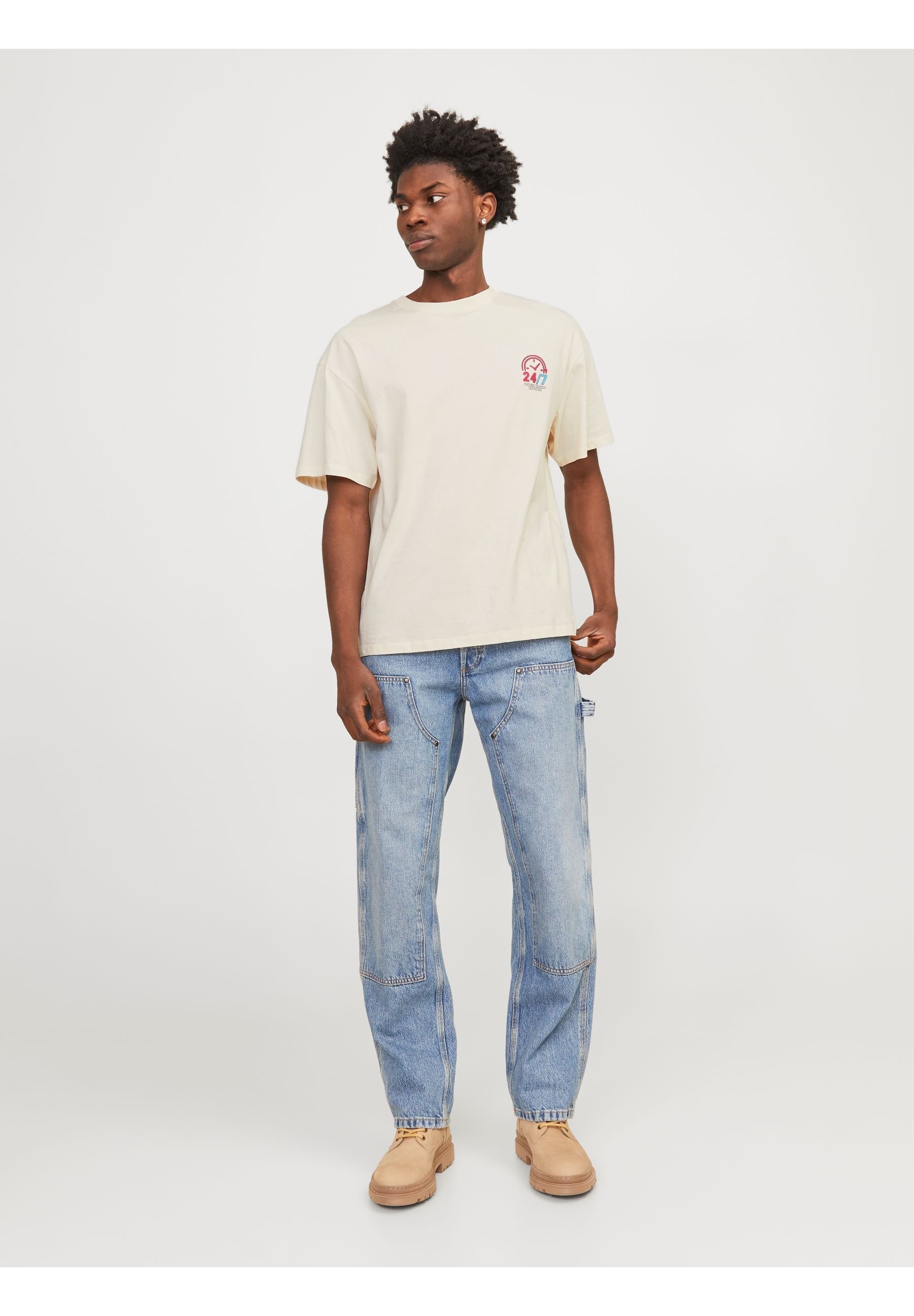 JORTOAST TEE CREW NECK - Print T-shirt - buttercream