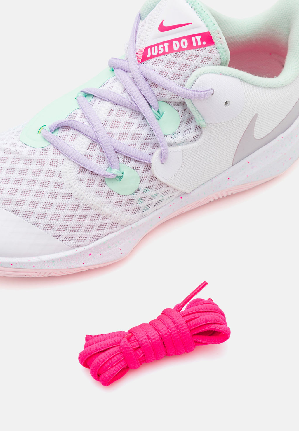 ZOOM HYPERSPEED COURT SE UNISEX - Volleyball shoes - white/mint/grey violet mist/pink