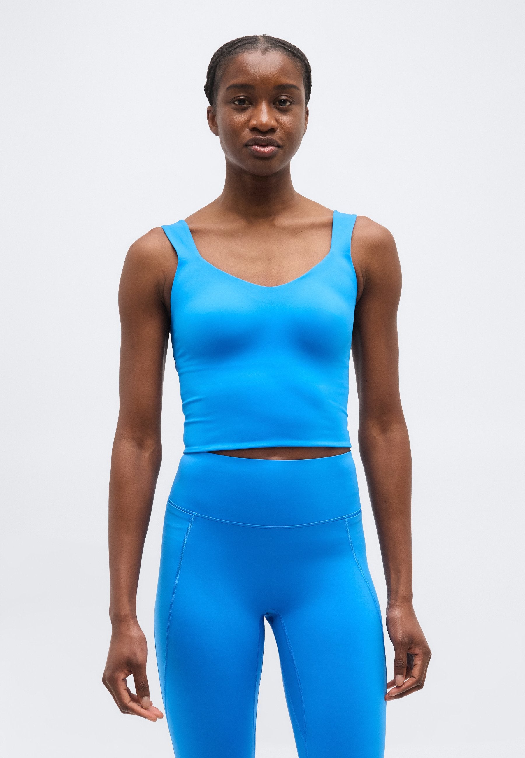 SCULPT BRA TANK - توب - أزرق فوتو فاتح/أبيض
