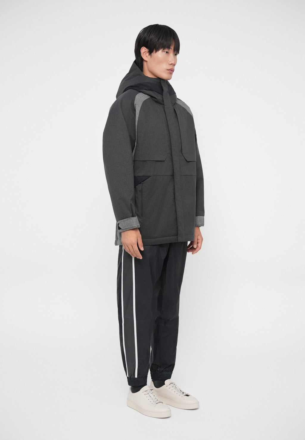 TRAIN LUX PADDED HOODIE JACKET - Parka - dark grey melange