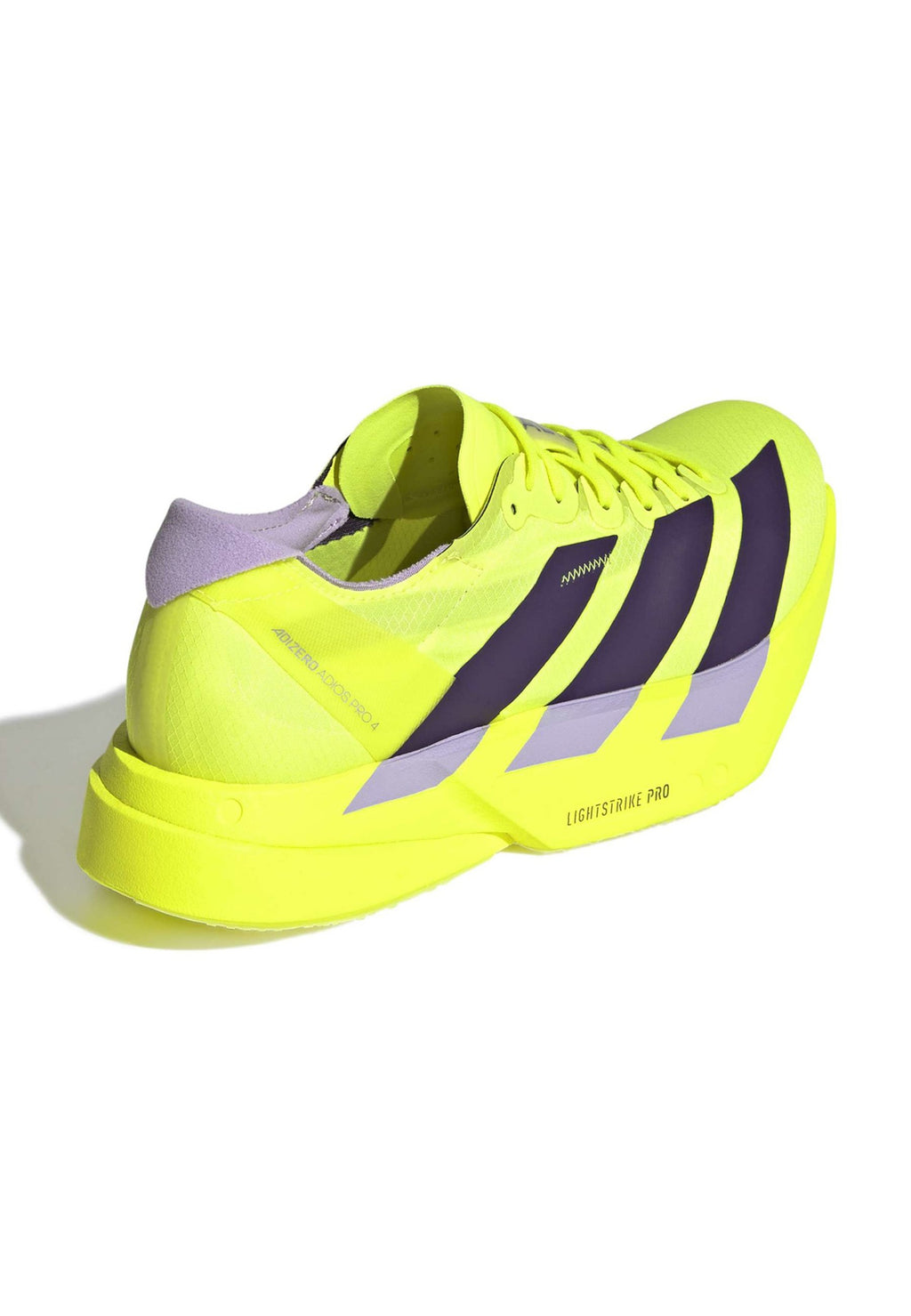 ADIZERO ADIOS PRO 4 - أحذية جري على الطرق - أصفر شمسي/أورورا برقوق/برقوق بودرة