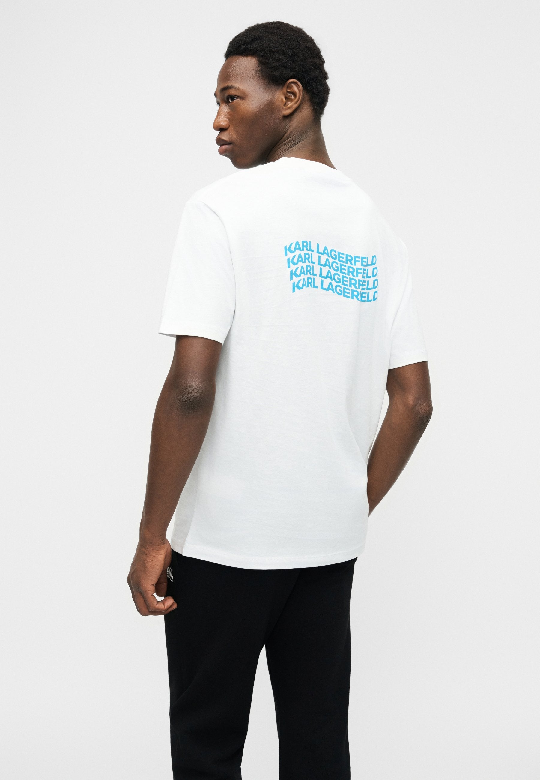 COL ROND - T-shirt imprimé - blanc