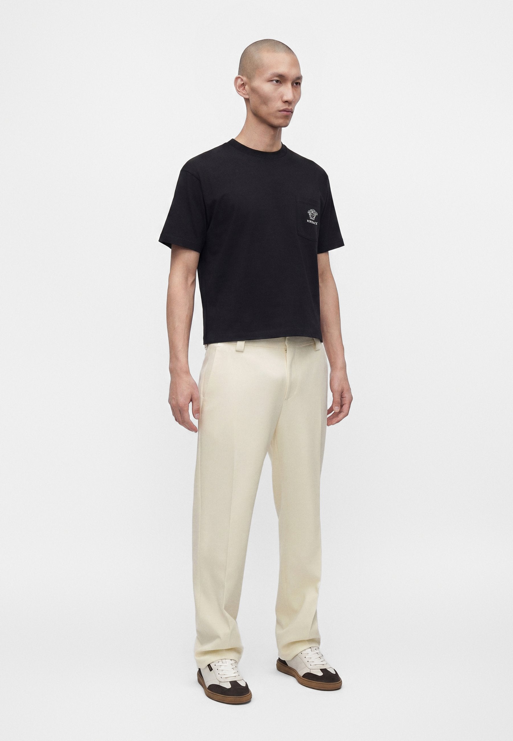 LOGO AND MEDUSA - Basic T-shirt - black