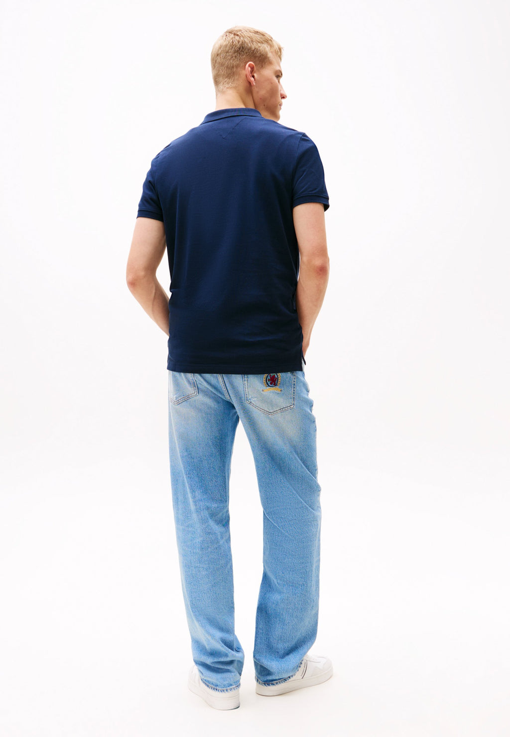 TOMMY FLAG SLIM FIT PIQUE POLO SHIRT - Polo shirt - dark night navy