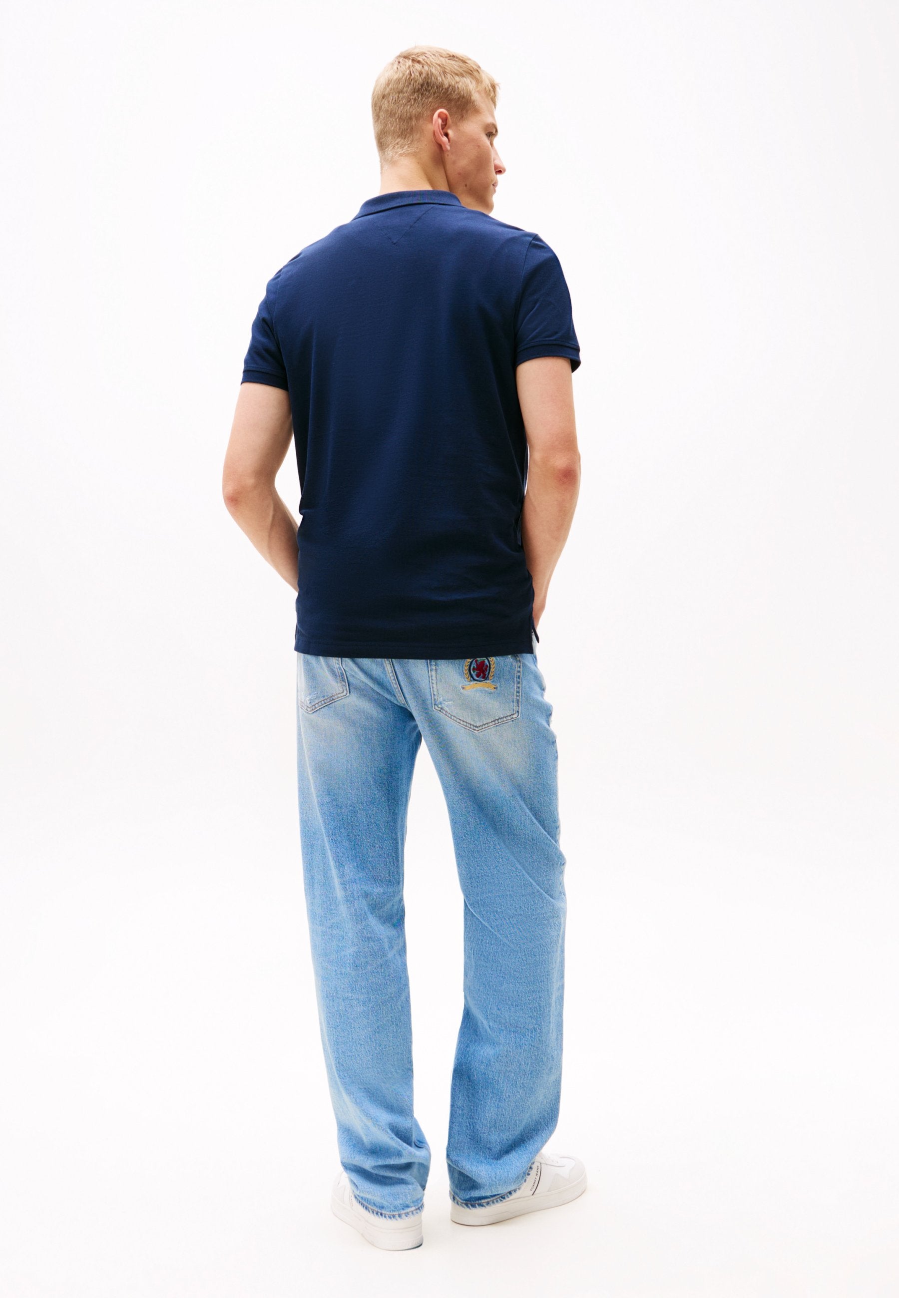 TOMMY FLAG SLIM FIT PIQUE POLO SHIRT - Polo shirt - dark night navy