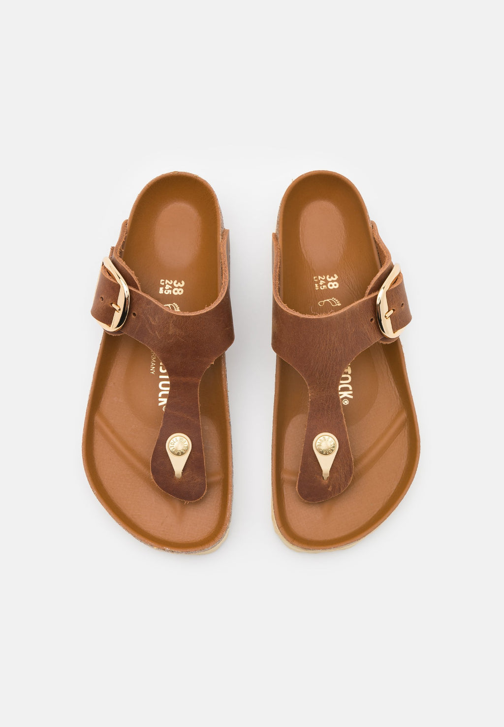 GIZEH BIG BUCKLE LEOI HEX REGULAR - Sandals - cognac