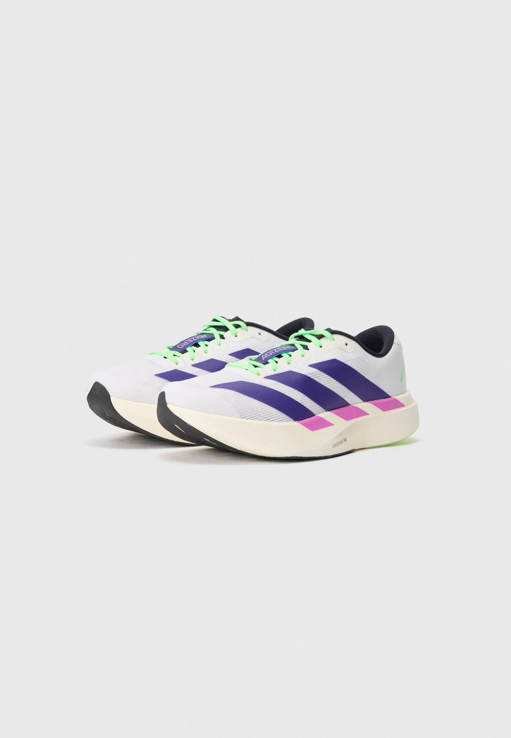 ADIZERO EVO SL M - Trainers - white/collegiate purple/lime burst