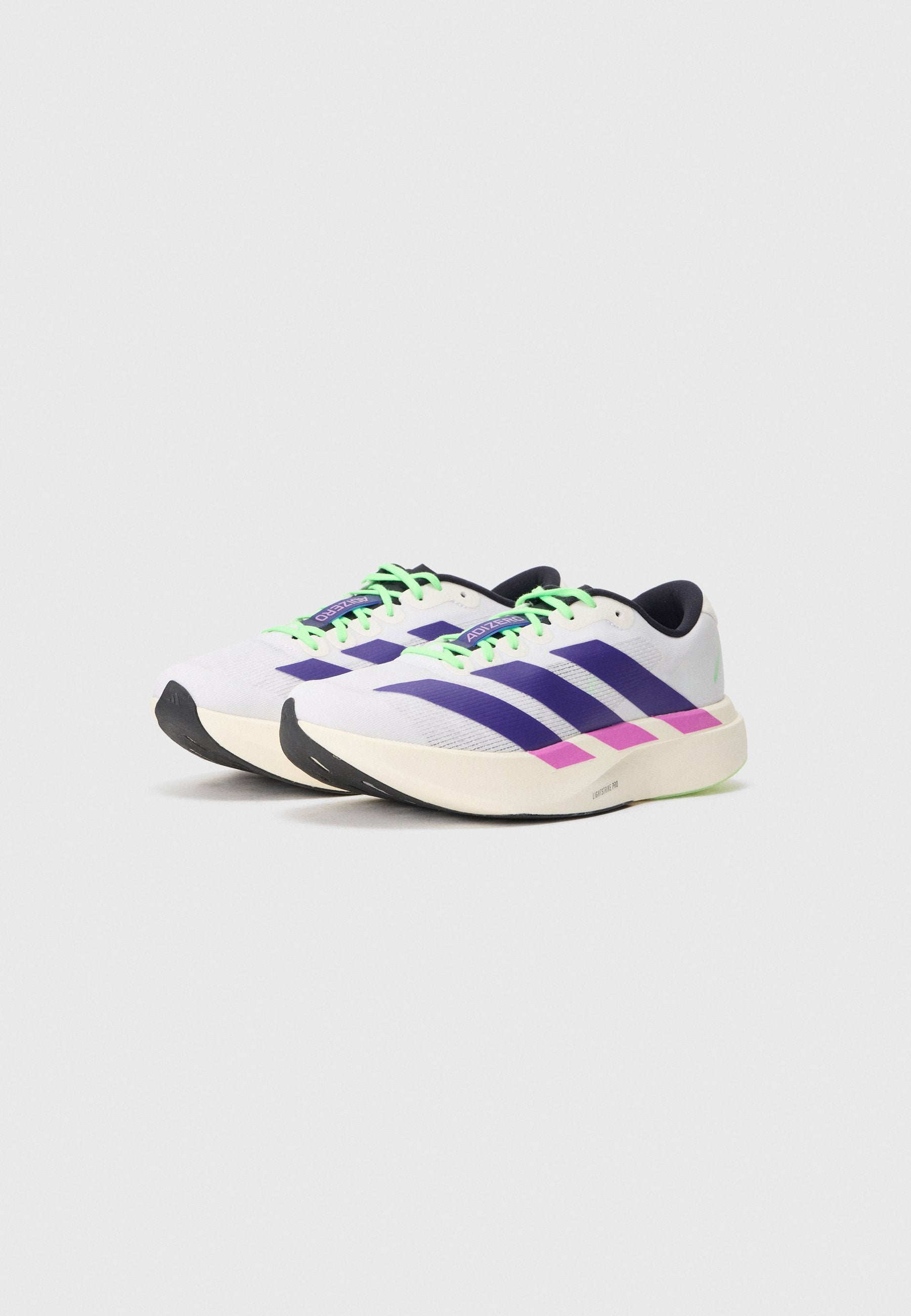 ADIZERO EVO SL M - Trainers - white/collegiate purple/lime burst