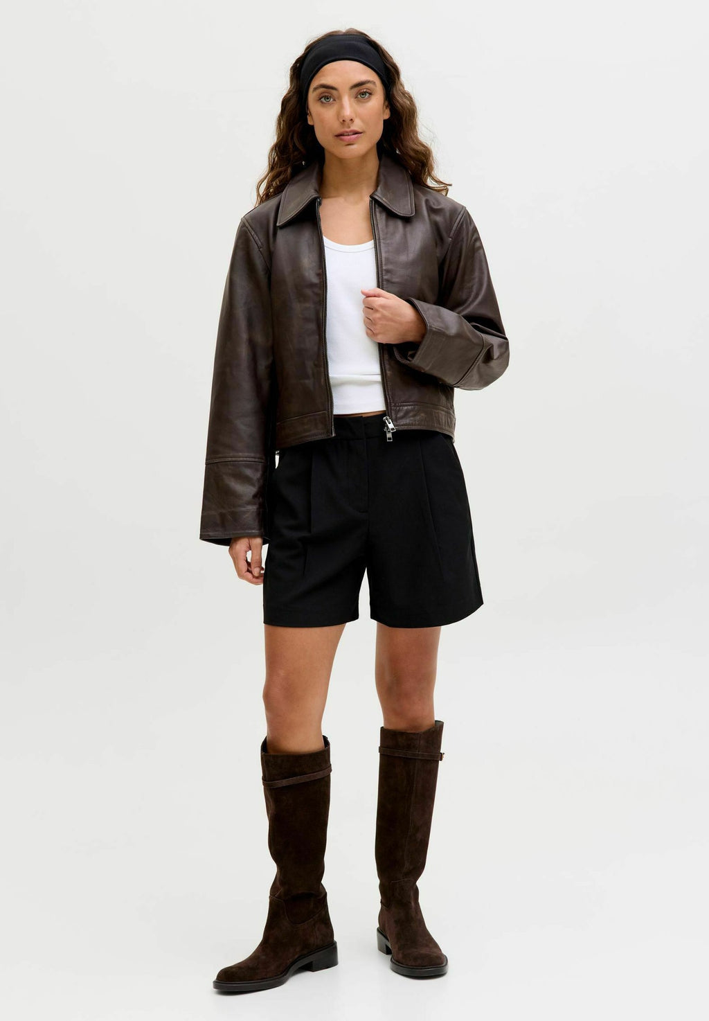 Leather JXSIF Leather - Leather jacket - bracken