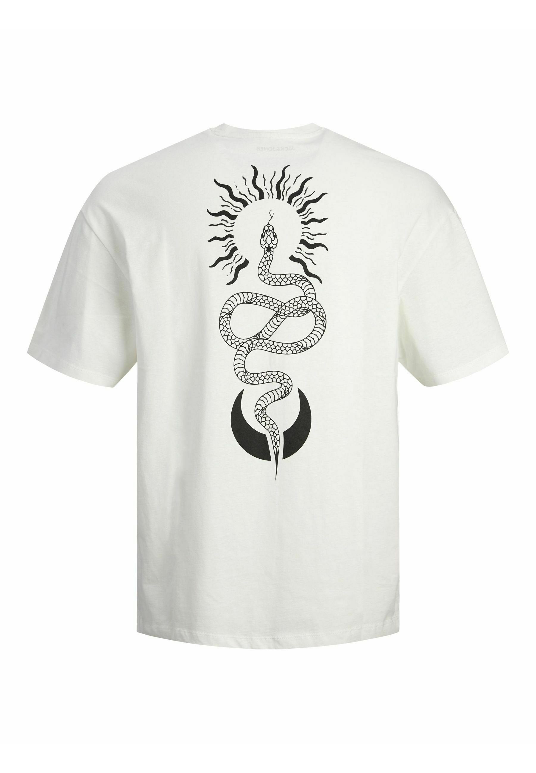 JJHEKTOR TEE CREW NECK - T-shirt imprimé - cloud dancer