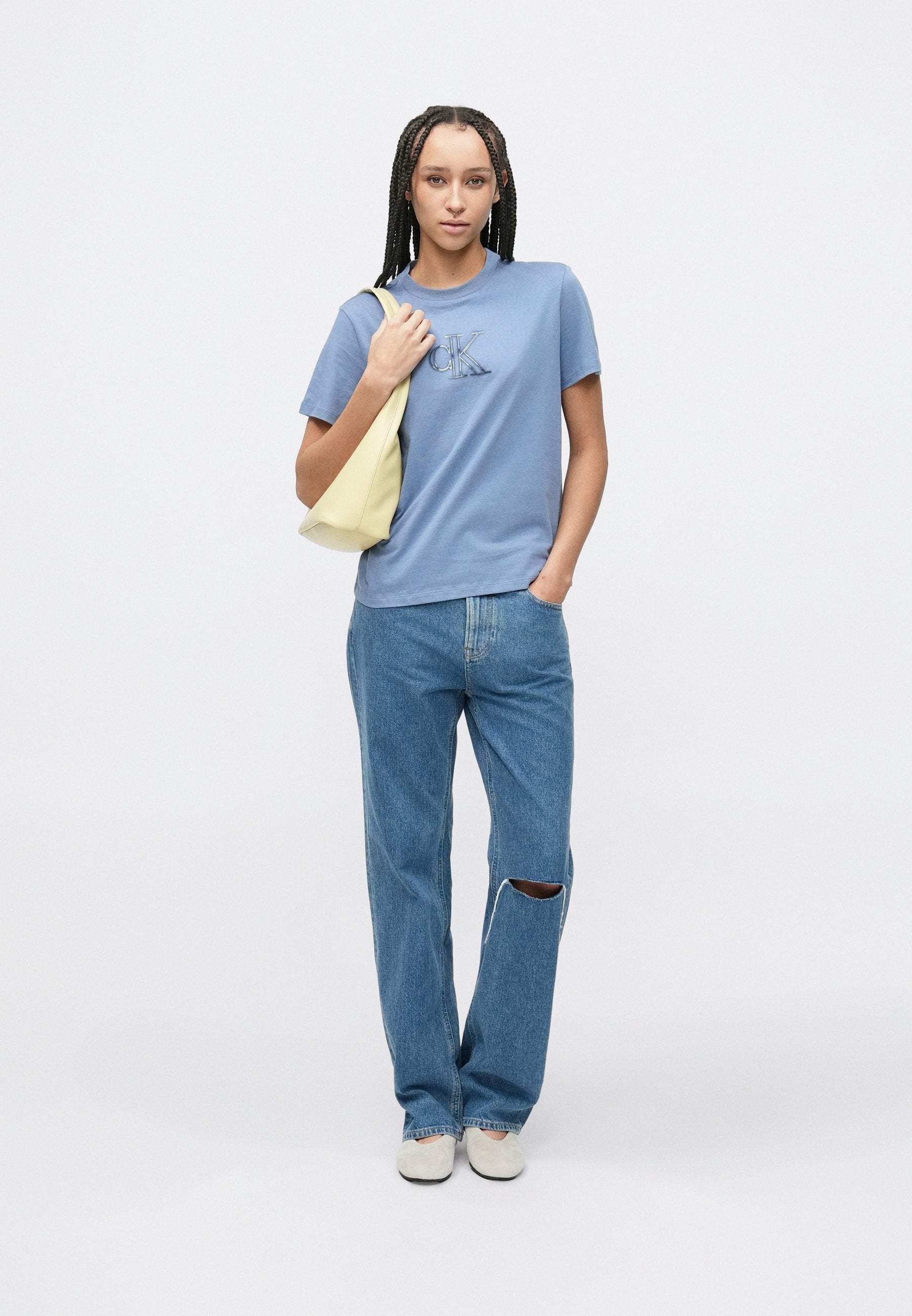 CLASSIC SEASONAL GRAPHIC TEE - Print T-shirt - dusty sailor blue