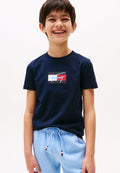 SCRIPT FLAG UNISEX - Print T-shirt - dark night navy