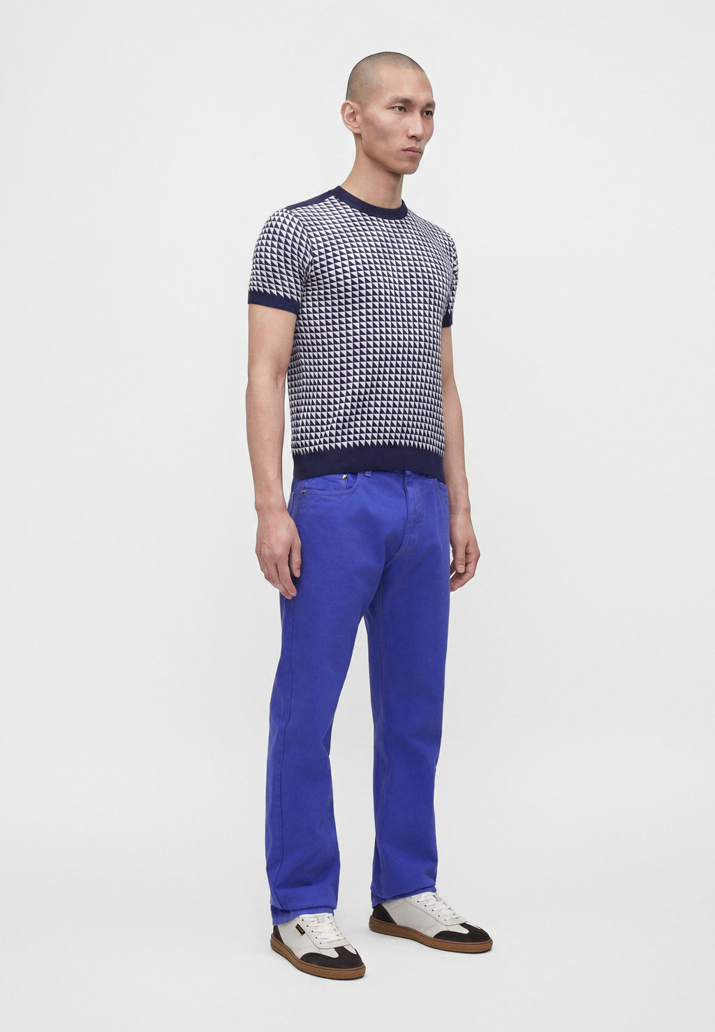 TRIANGLES  - Print T-shirt - navy/white