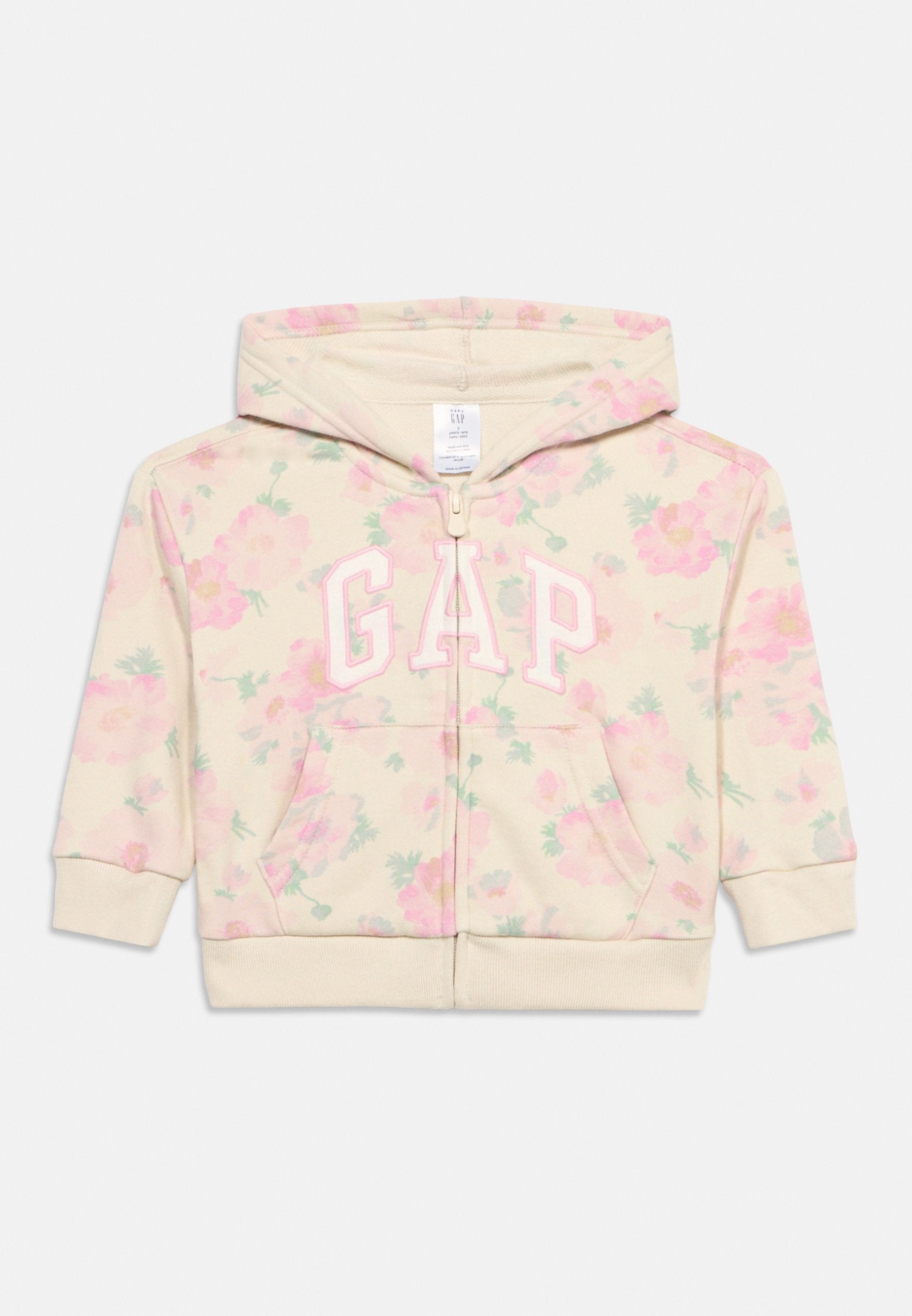 LOGO - Zip-up sweatshirt - beige/light pink