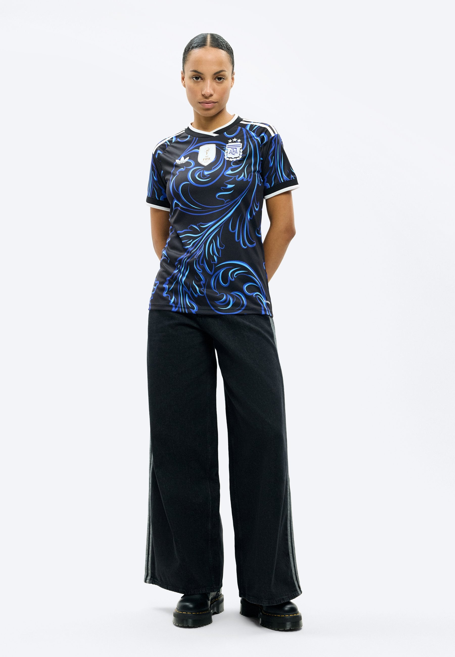 MAILLOT DE PRÉPARATION ARGENTINE 26 EXTÉRIEUR - T-shirt de sport - black/lucid blue/blue burst
