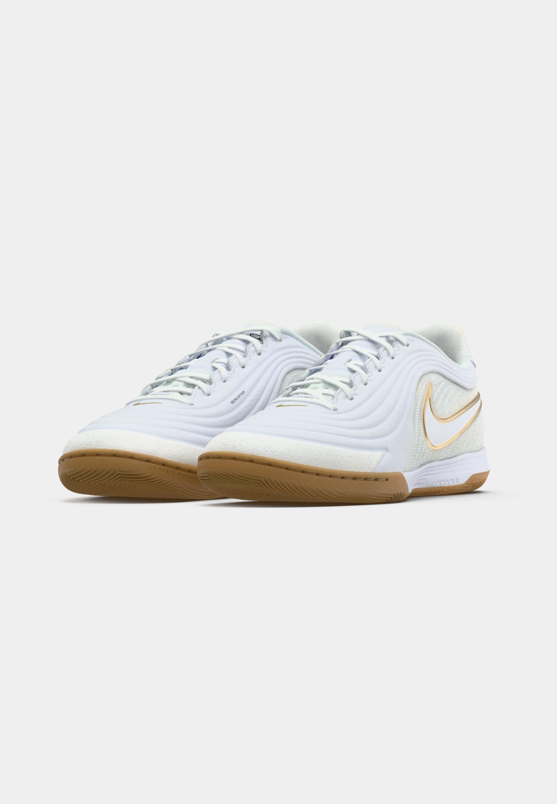 TIEMPO REACTGATO UNISEX - Indoor football boots - white/metallic gold-coloured
