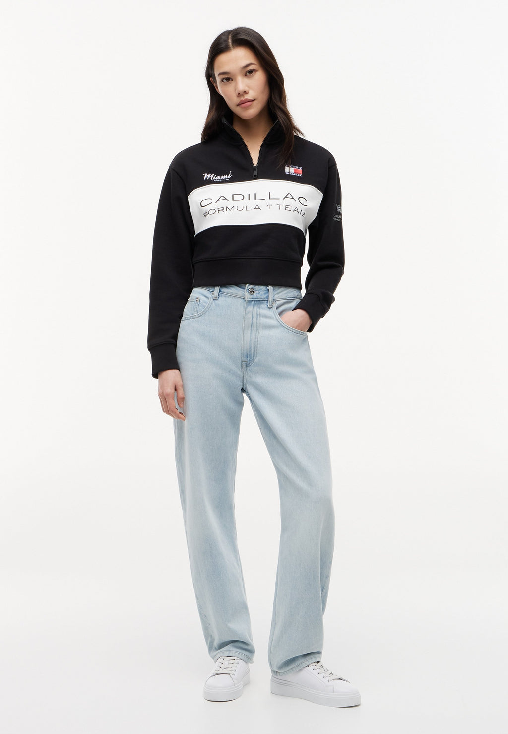TH X CADILLAC FORMULE 1 TEAM HALF ZIP MIAMI - Sweat-shirt - black/stone grey/white
