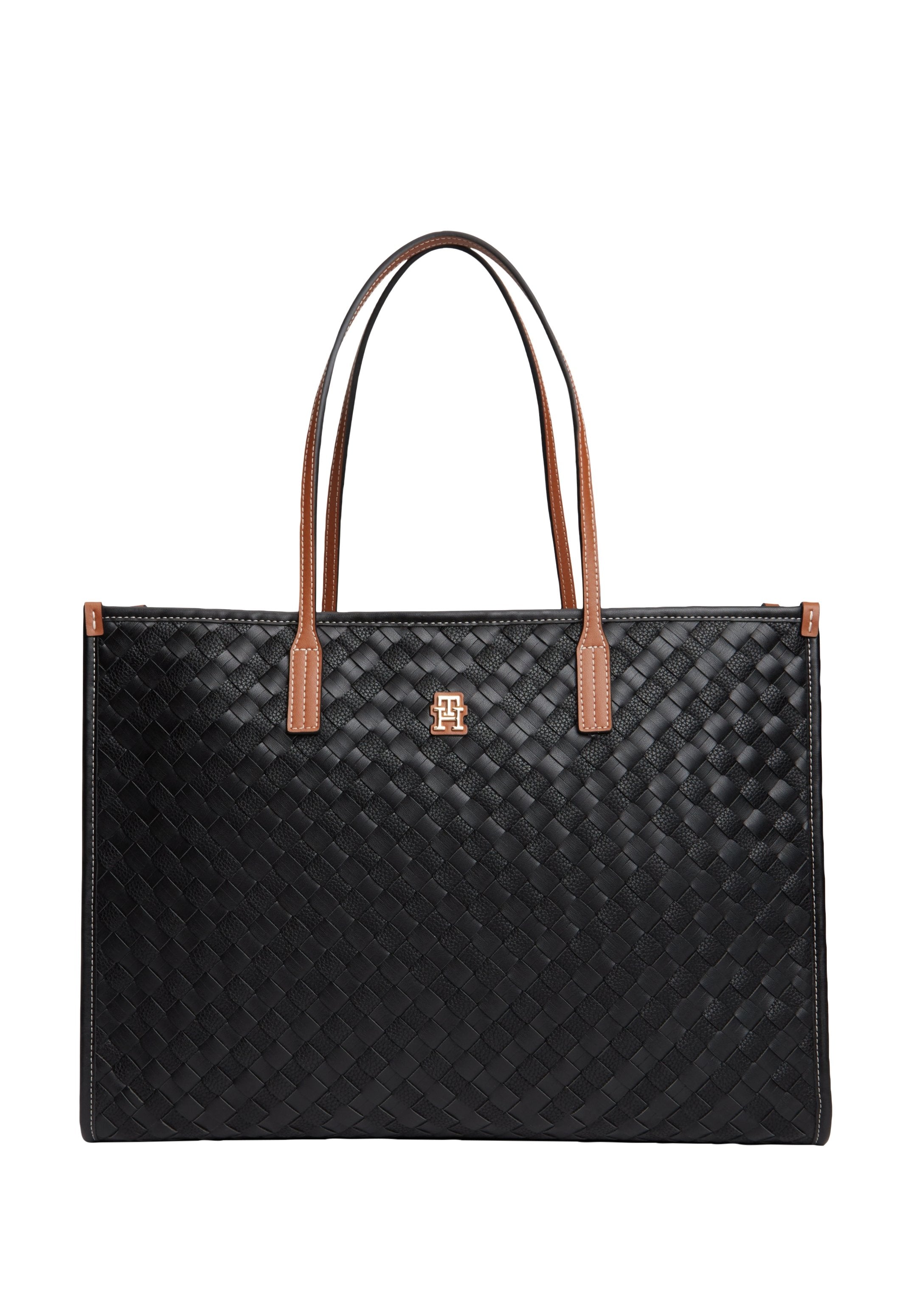 CITY TH MONOGRAM WOVEN TOTE BAG - Tote bag - black mix