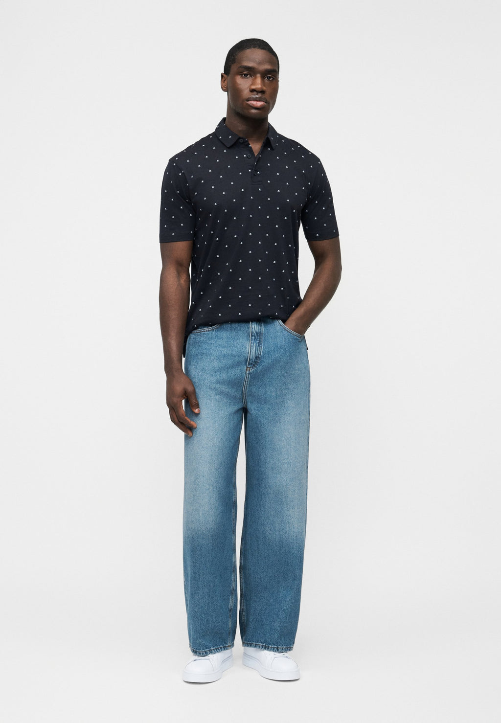 AX LOGO POLO SHIRT REGULAR FIT - Polo shirt - deep navy