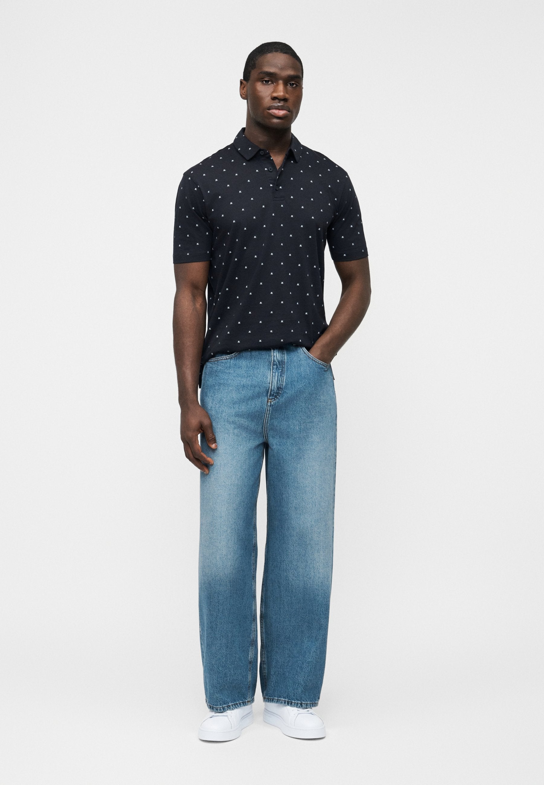 AX LOGO POLO SHIRT REGULAR FIT - Polo shirt - deep navy